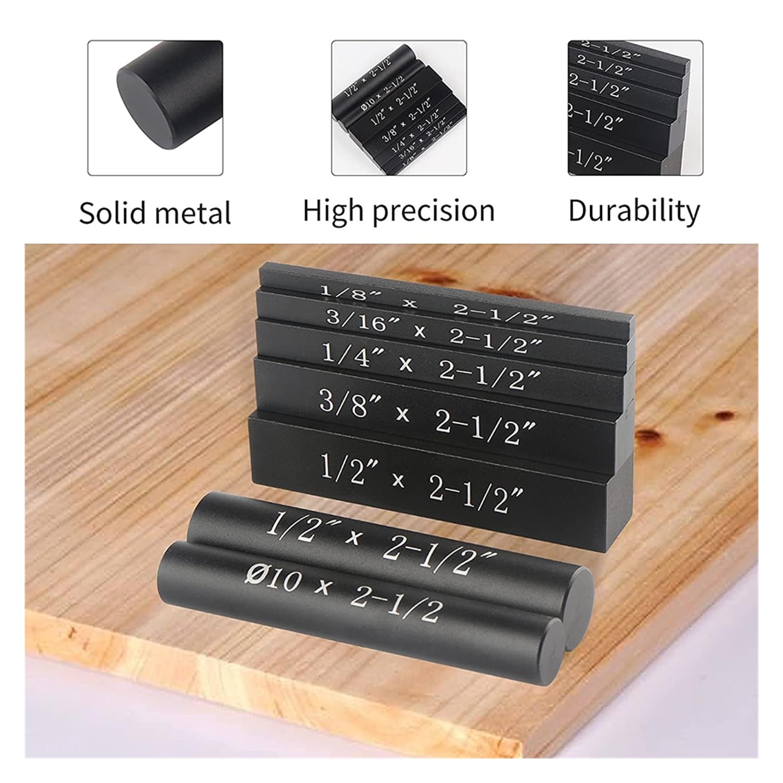SilteD - Juego de 7 bloques de configuración, barras de configuración de aluminio de precisión, herramienta de medición para enrutador y sierra de mesa, medición de brocas para enrutador y