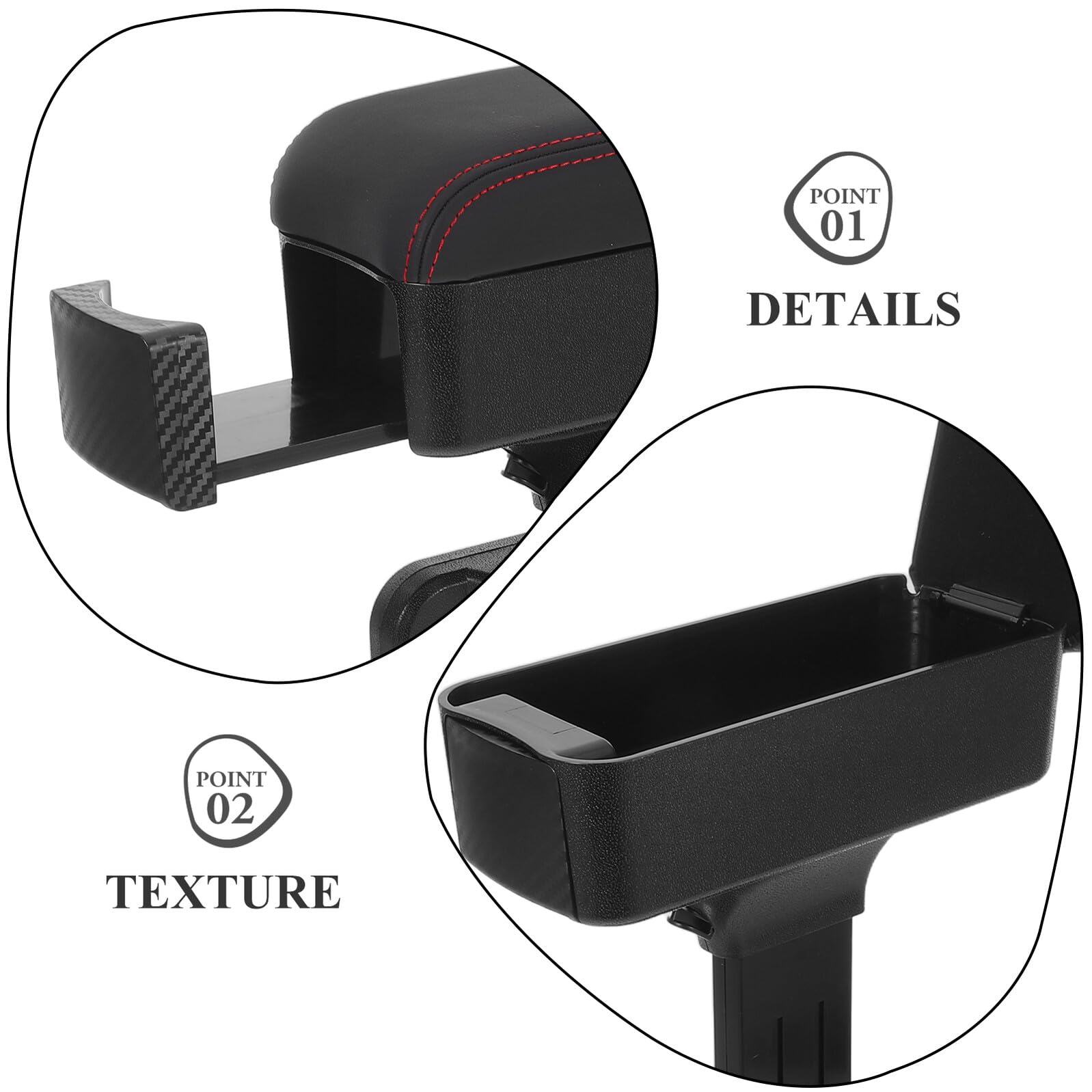 Mikinona Box Portaoggetti Bracciolo Auto con Poggiabraccio Regolabile Materiale PU e Organizer per Console Centrale Supporto Braccio Confortevole Adatto Vari Modelli