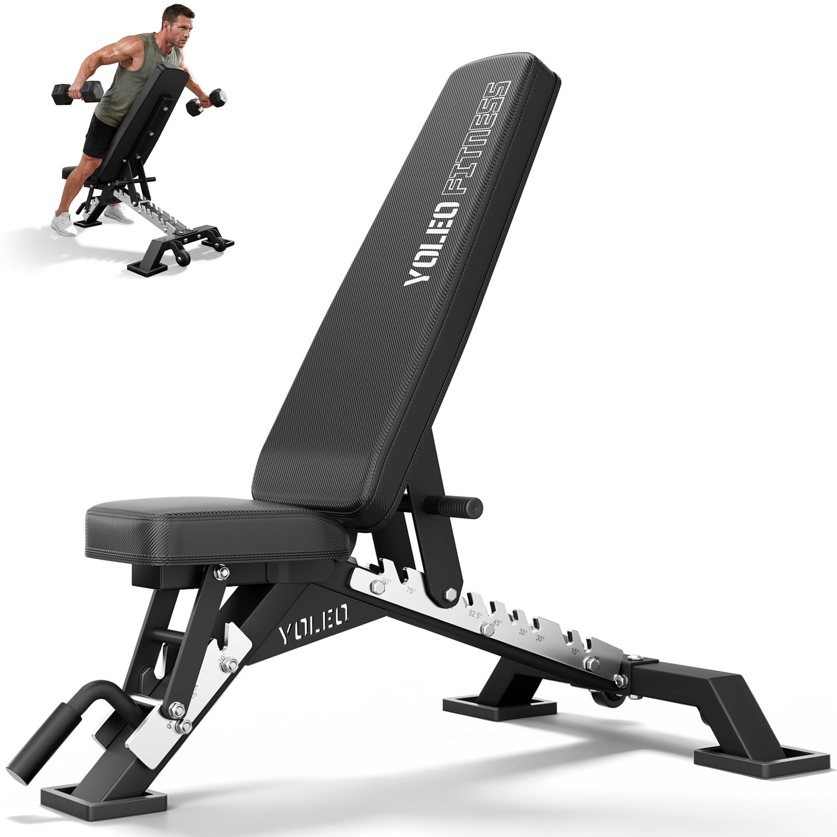 Commercial Adjustable Weight Bench 2315LB ASTM Certified – 80% Pre-Assembled Heavy Duty Workout Bench for Home Gym