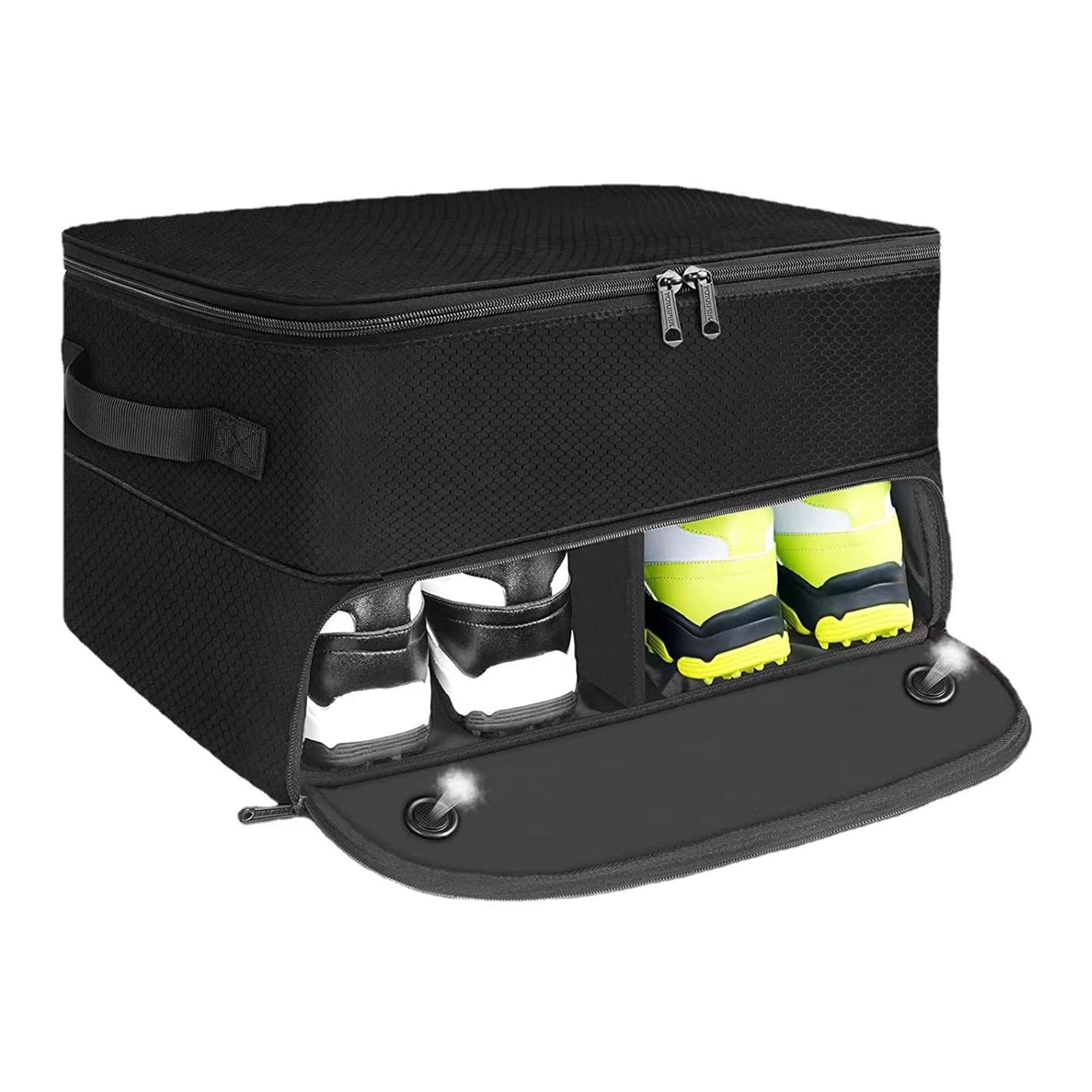 Solución de almacenamiento para golfistas con compartimento expandible que mantiene los equipos deportivos ordenados, gran capacidad para todos los accesorios esenciales de golf y organizadores