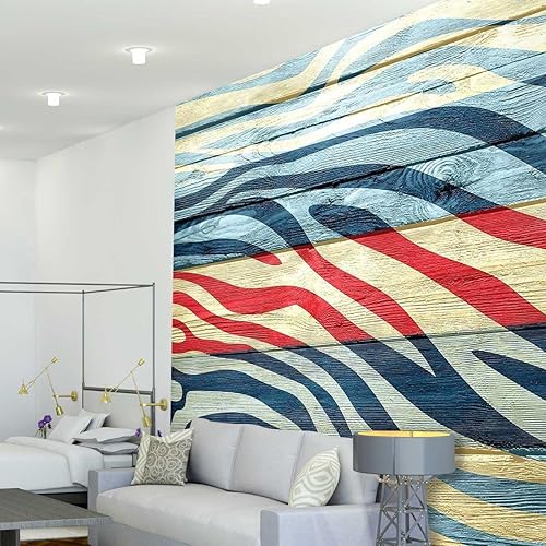 Miniatura 1 de ZYMECH Papel tapiz con estampado de cebra, papel para decoración de pared, fácil de cortar (Ancho) 98.4 pulgadas x 91 pulgadas de alto