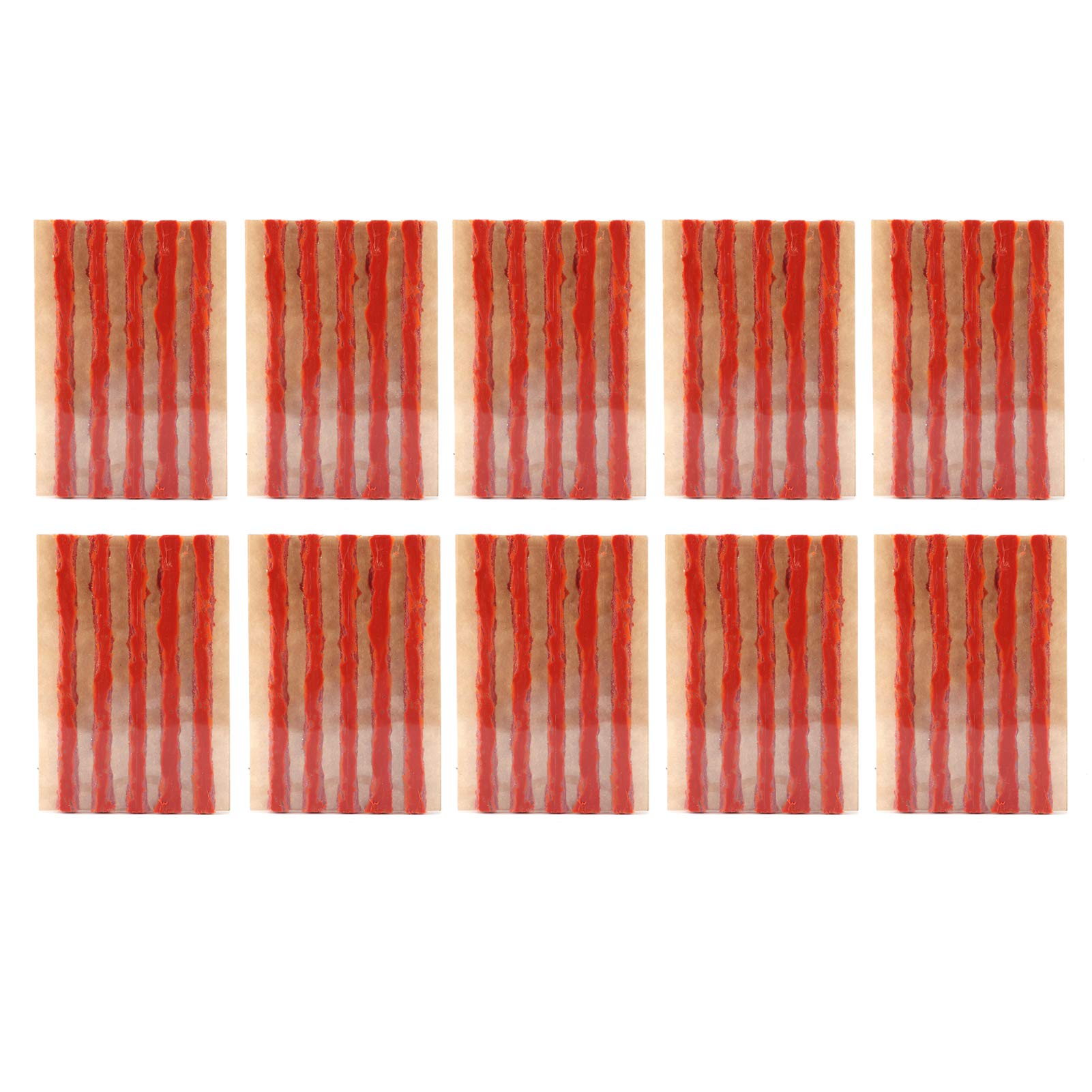 Aramox Gumowa łatka do Naprawy Opon, 50 Sztuk 100x6mm Wtyczka do Naprawy Opon Opona Bezdętkowa Gumowa Taśma Uszczelniająca Narzędzie do Naprawy Przebicia do Motocykla Samochodowego(brązowy)