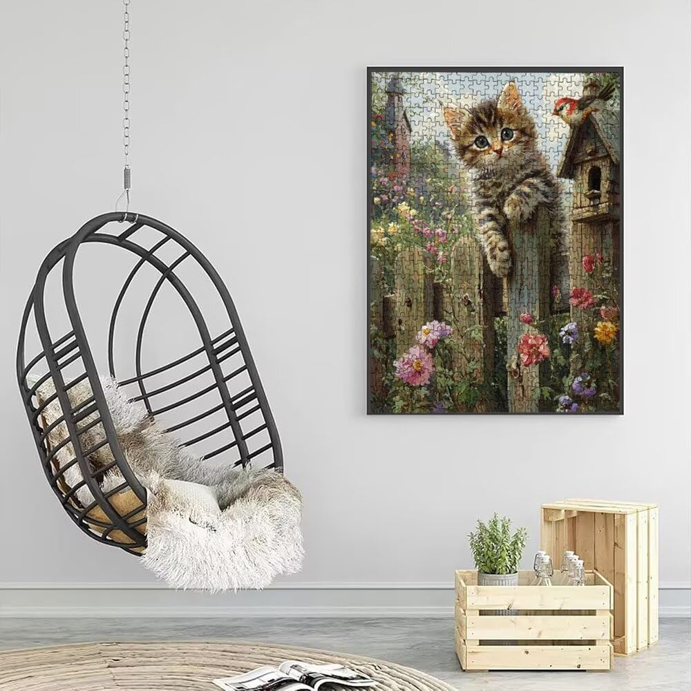 Puzzle 3000 Pezzi, Gatto Uccello 3D Puzzle per Adulti Impegnativo, Educa Puzzles Artistico, Divertente E Stimolante Puzzles Decorativo per La Famiglia, Regalo e Decorazione Pareti DX0YL6-654