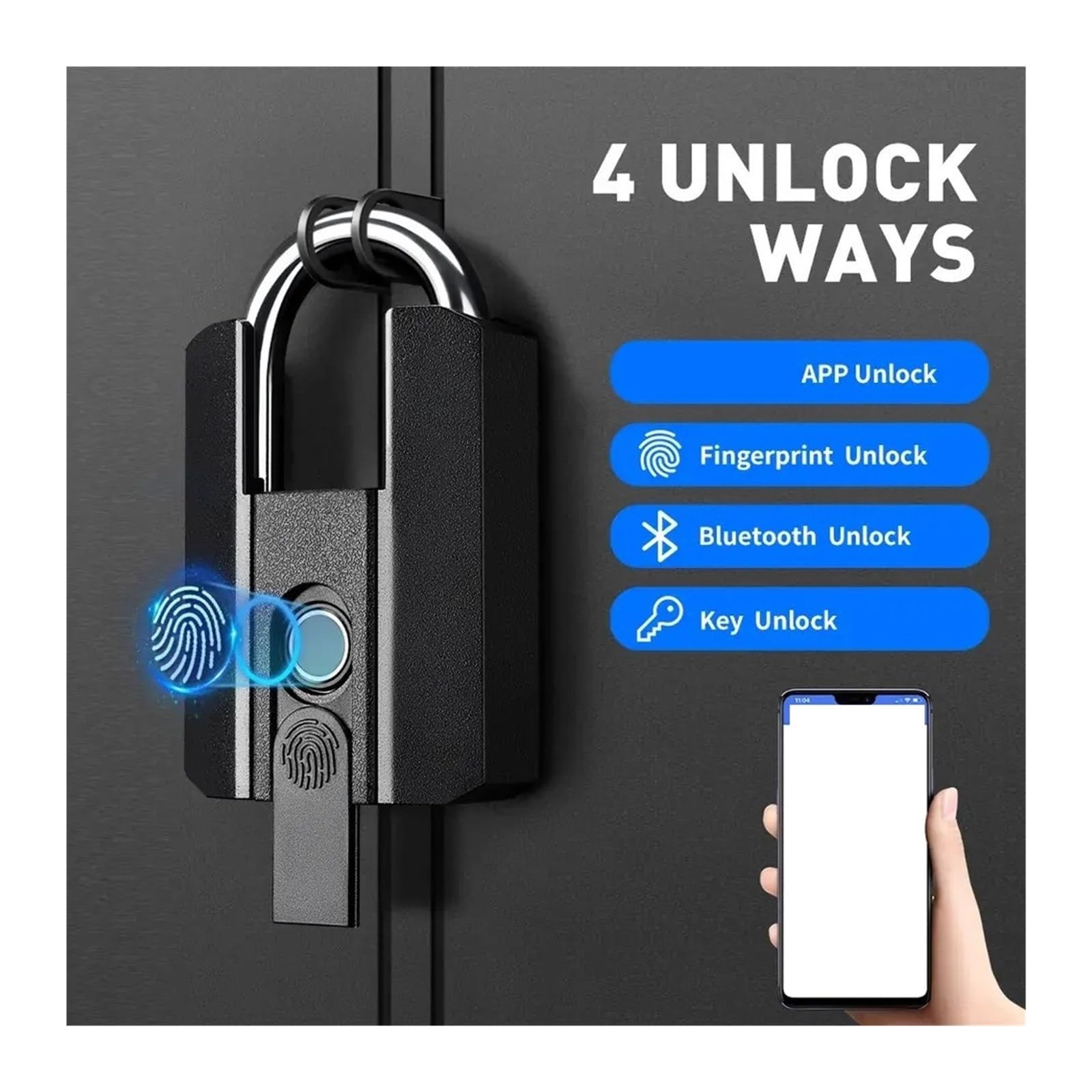 Inteligentny zamek do drzwi, Inteligentna kłódka Bluetooth APP z zamkiem na odcisk palca, bezkluczykowa mini torba, elektroniczne drzwi