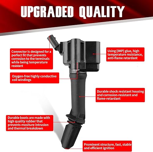 Vista 32 de Juego de 6 bobinas de encendido compatibles con Nissan Infiniti Maxima Quest Pathfinder Murano Altima Q50 QX60 FX35 3.5L V6 UF550