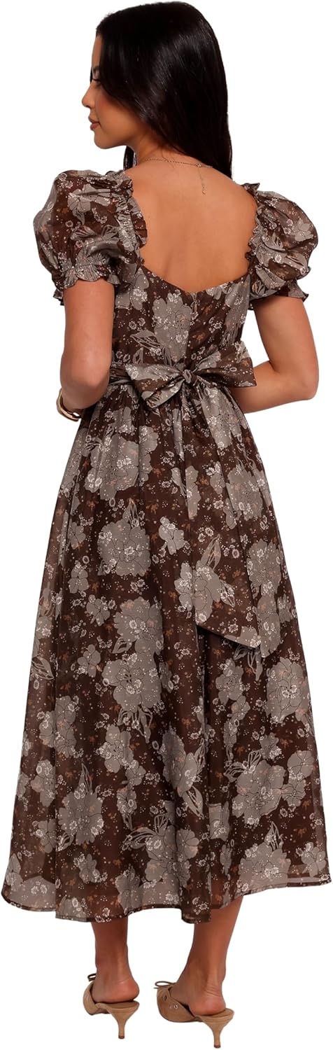 Petal & Pup Womens Farryn Maxi Dress - Brown/Grey - Image 2