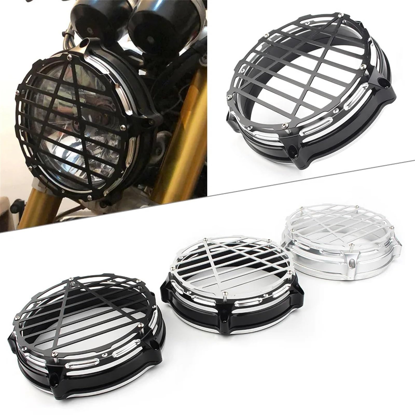 Motorcycle Headlight Guard for Bezel Trim Ring Headlamp Grille