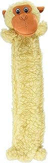 Petlou Natural Flat Fleece Monkey Stick Squeaker Dog & Puppy Toy, 17