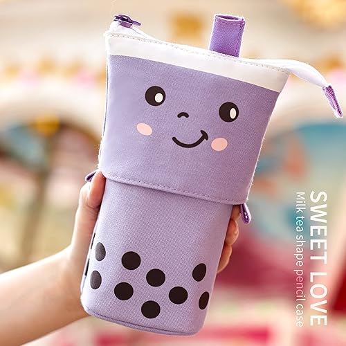 Vista 17 de ANGOOBABY - Estuche telescópico para bolígrafos, cosméticos, para la escuela, estudiantes, oficina, adolescentes, niñas, niños (color rosa)