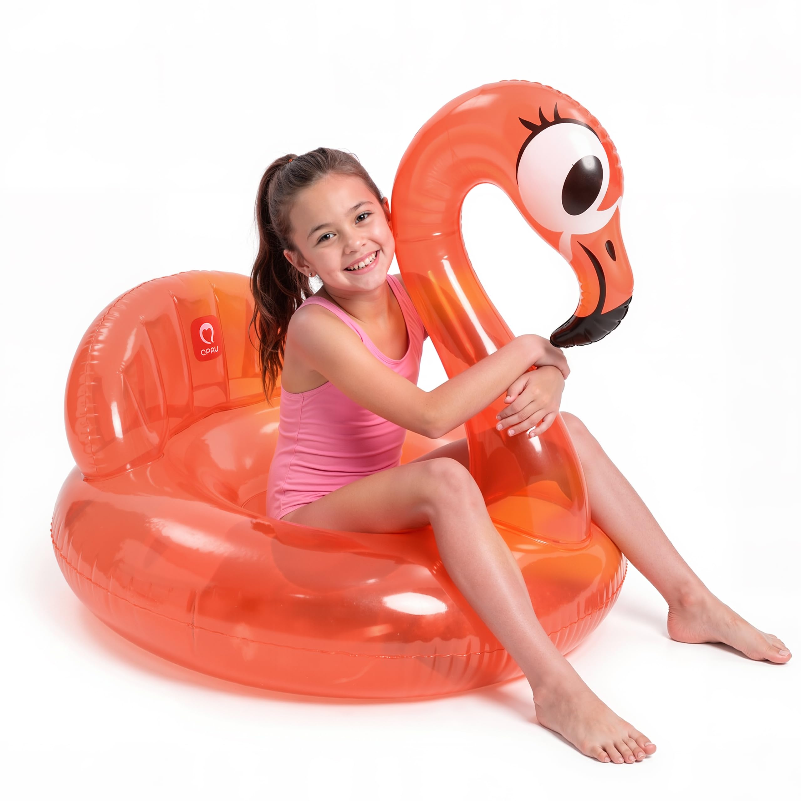 QPAU Inflatable Flamingo Pool Float for Adults & Kids Small