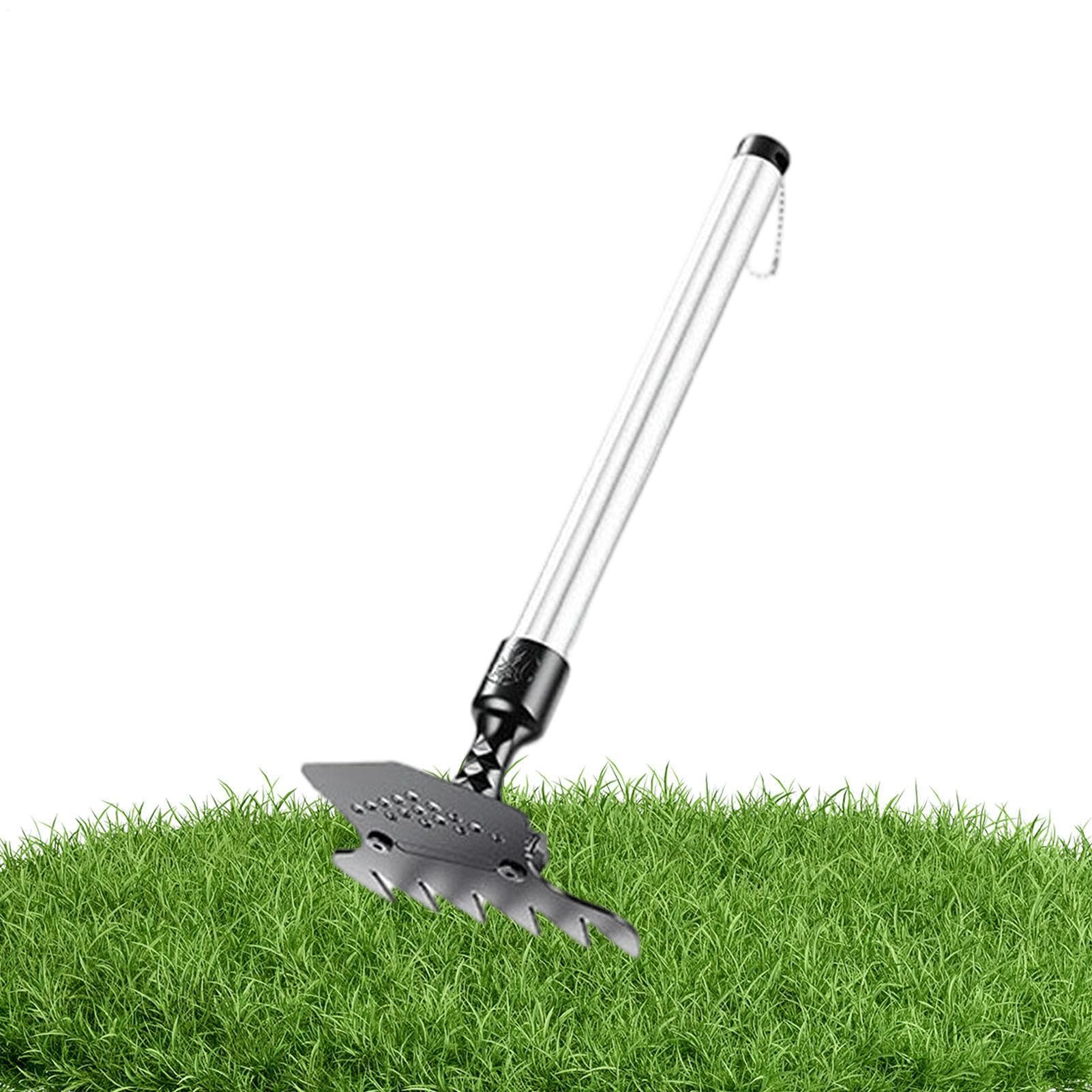 Râteau de jardin ergonomique en acier durable avec manche réglable de 28 à 98,5 cm