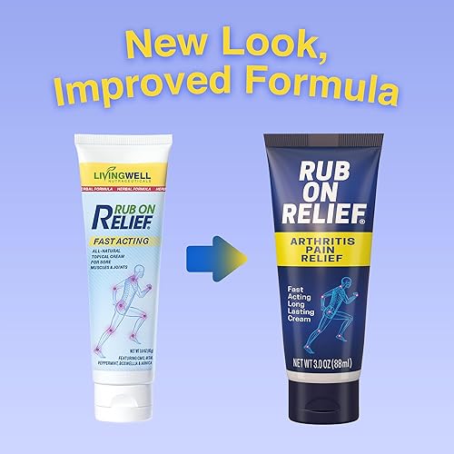 Miniatura 2 de RUB ON RELIEF Crema tópica para aliviar el dolor - Crema no grasa para el dolor de articulaciones para rodillas, hombros y espalda, para artritis