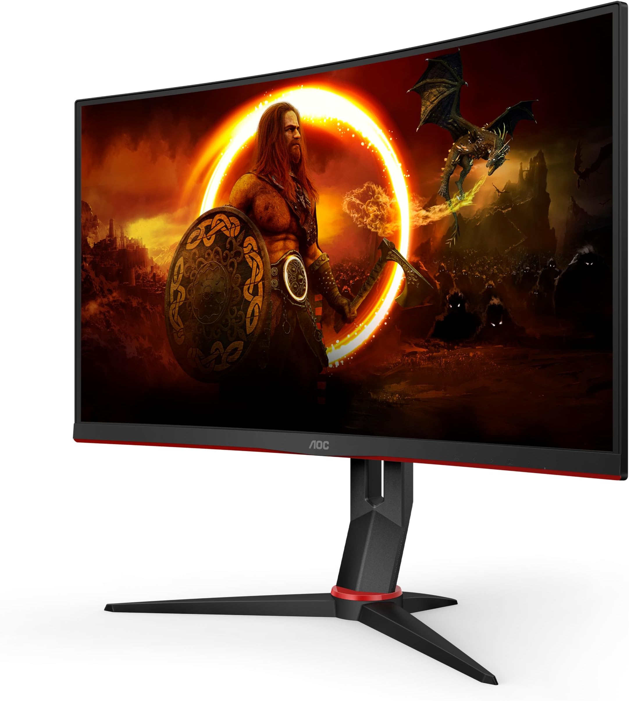 AOC Gaming CQ27G2S/BK - 27 Inch QHD Curved Gaming Monitor, 165Hz, 1ms, VA, FreeSync, HDR10, Height Adjust, Low input Lag, Game modes (2560 x 1440 165Hz, HDMI 2.0 / DP 1.2)