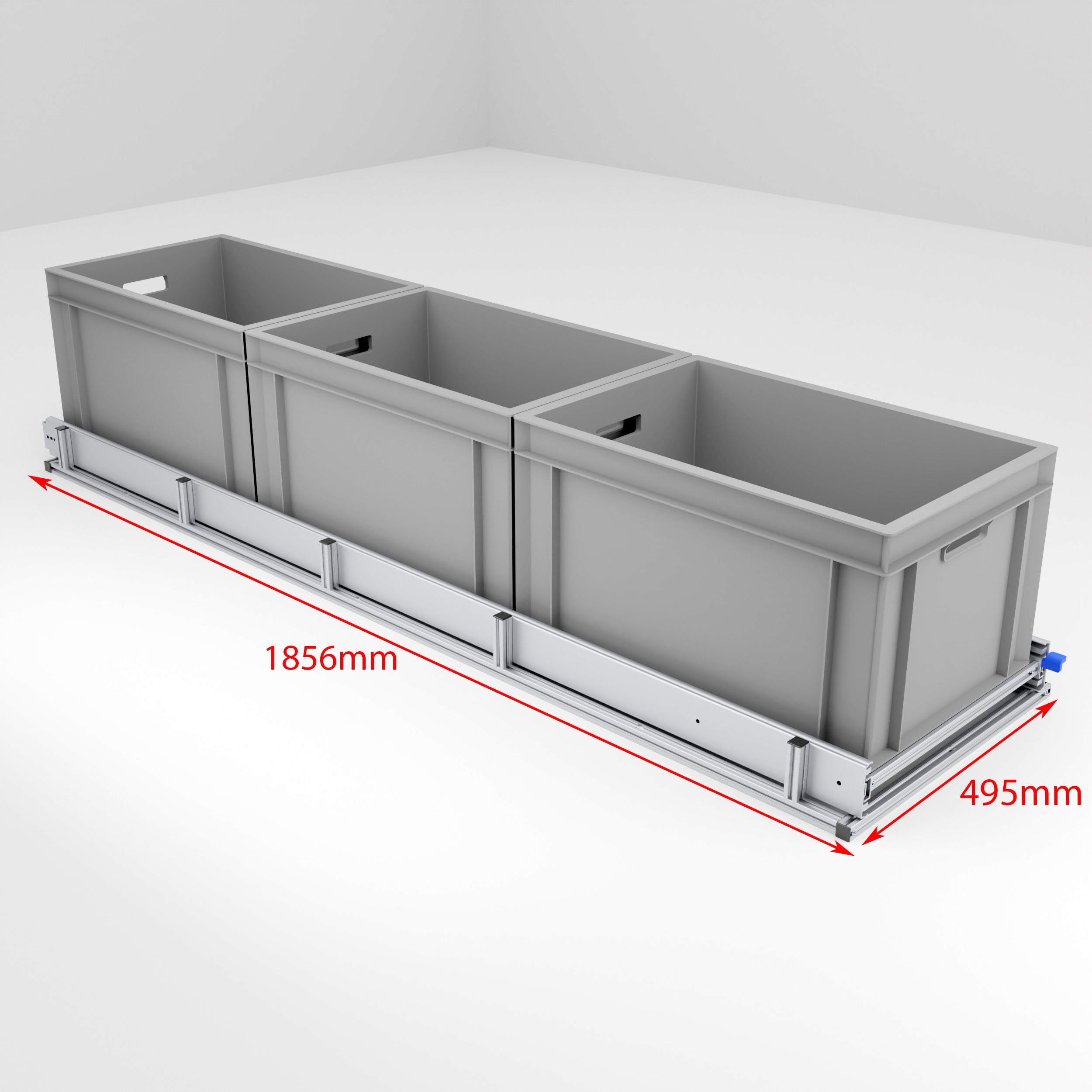 XXL Heckauszug für Kastenwagen - 180cm Schwerlastauszug - Einhandbedienung - Vollauszug Camper Heckgarage (180x40cm)