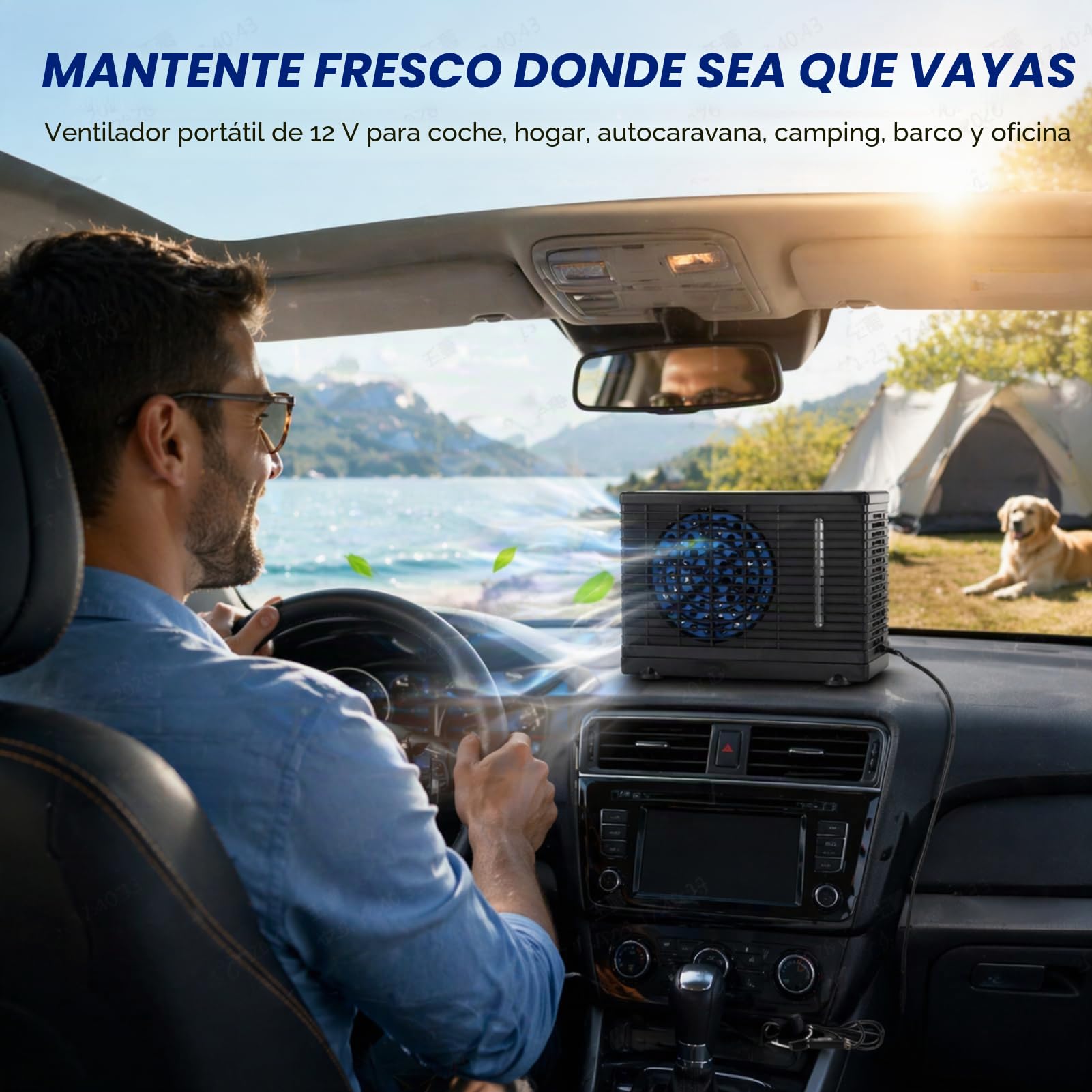 Yosoo 12V Portátil Mini Aire Acondicionado Evaporativo Enfriador de Agua Ventilador de Refrigeración para Hogar Casa Coche Automóvil Camión