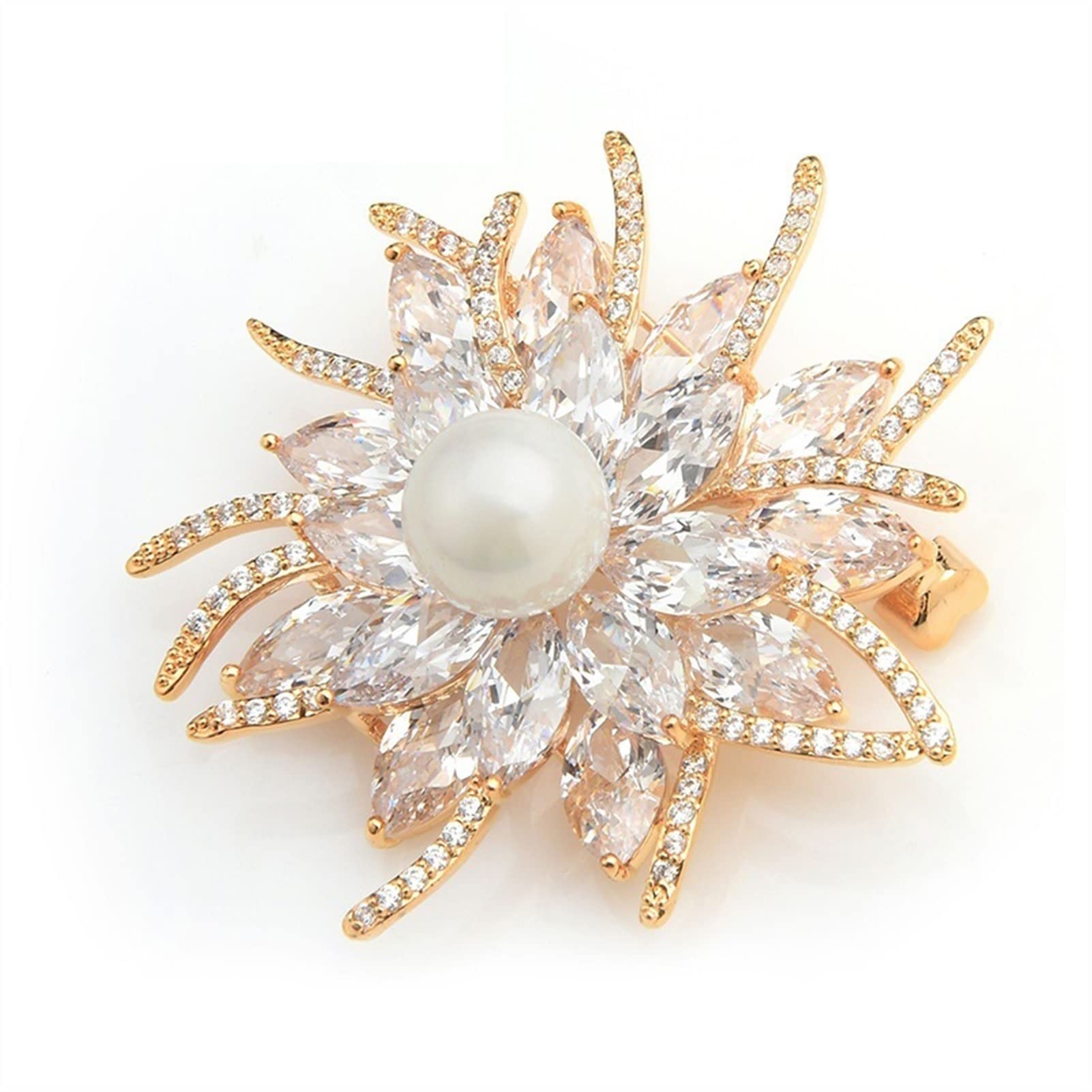 Broszka przypinki do klapy Panie Eleganckie Lśniwe Kryształ Pearl Kwiat Broszka Wedding Party Broszka Ladies Moda Akcesoria dla Kobiet Dziewczyn Kostium Akcesoria