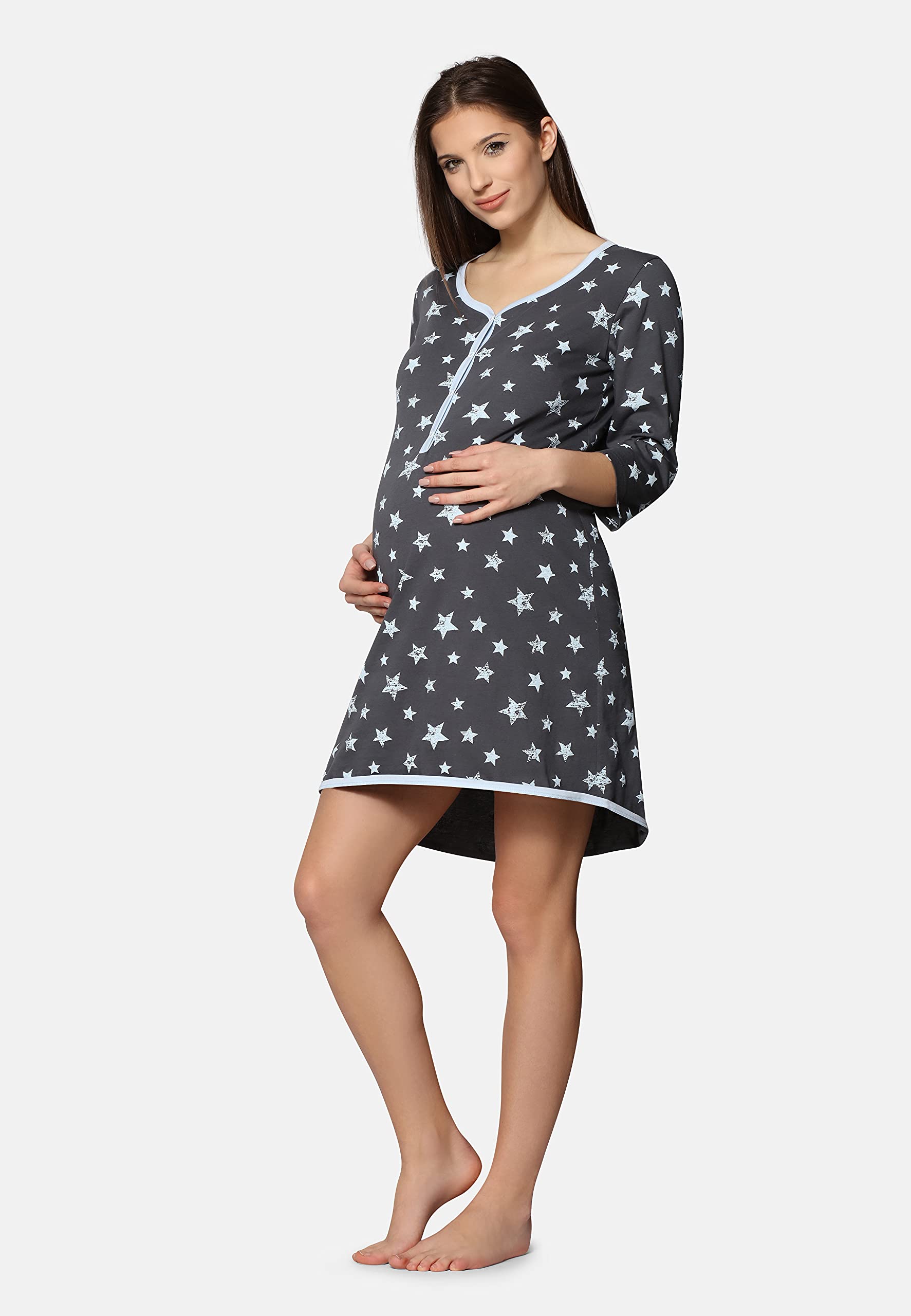 Be Mammy Camicia da Notte Premaman Funzione Allattamento BE20-176