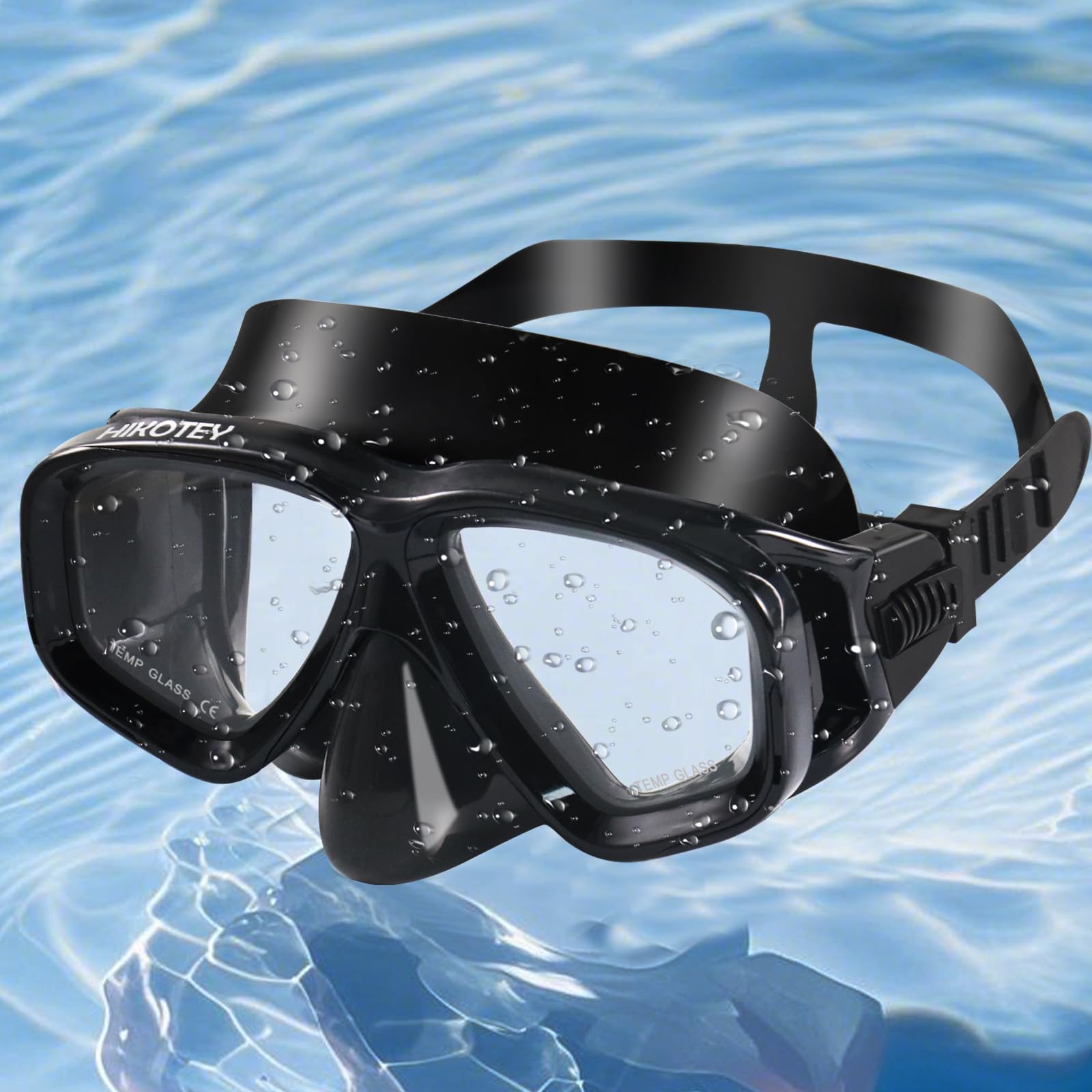 Juego de esnórquel para adultos, juego de máscara de esnórquel seca completa para adultos, protección antivaho, unisex, vista panorámica HD (negro)
