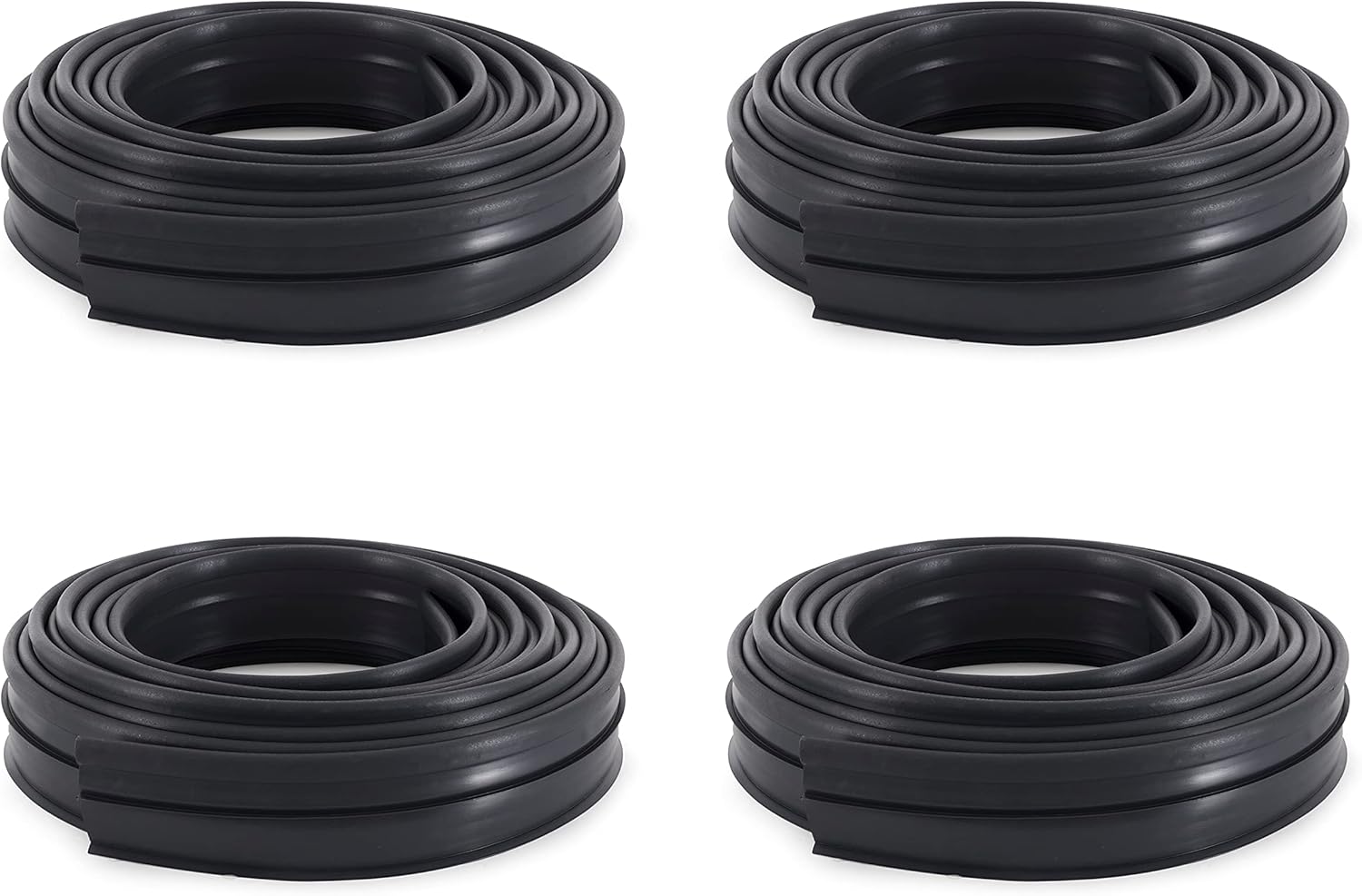 Suncast Professional Grade Dig in 60 Foot Landscape Edging Roll Lawn Border for Patio, Gardening, and Outdoor Landscapes, Black (4 Pack)