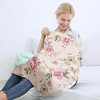 Vista 3 de Insular Funda de lactancia para lactancia materna, funda de alimentación infantil, delantal de algodón transpirable para privacidad, begonia rosa