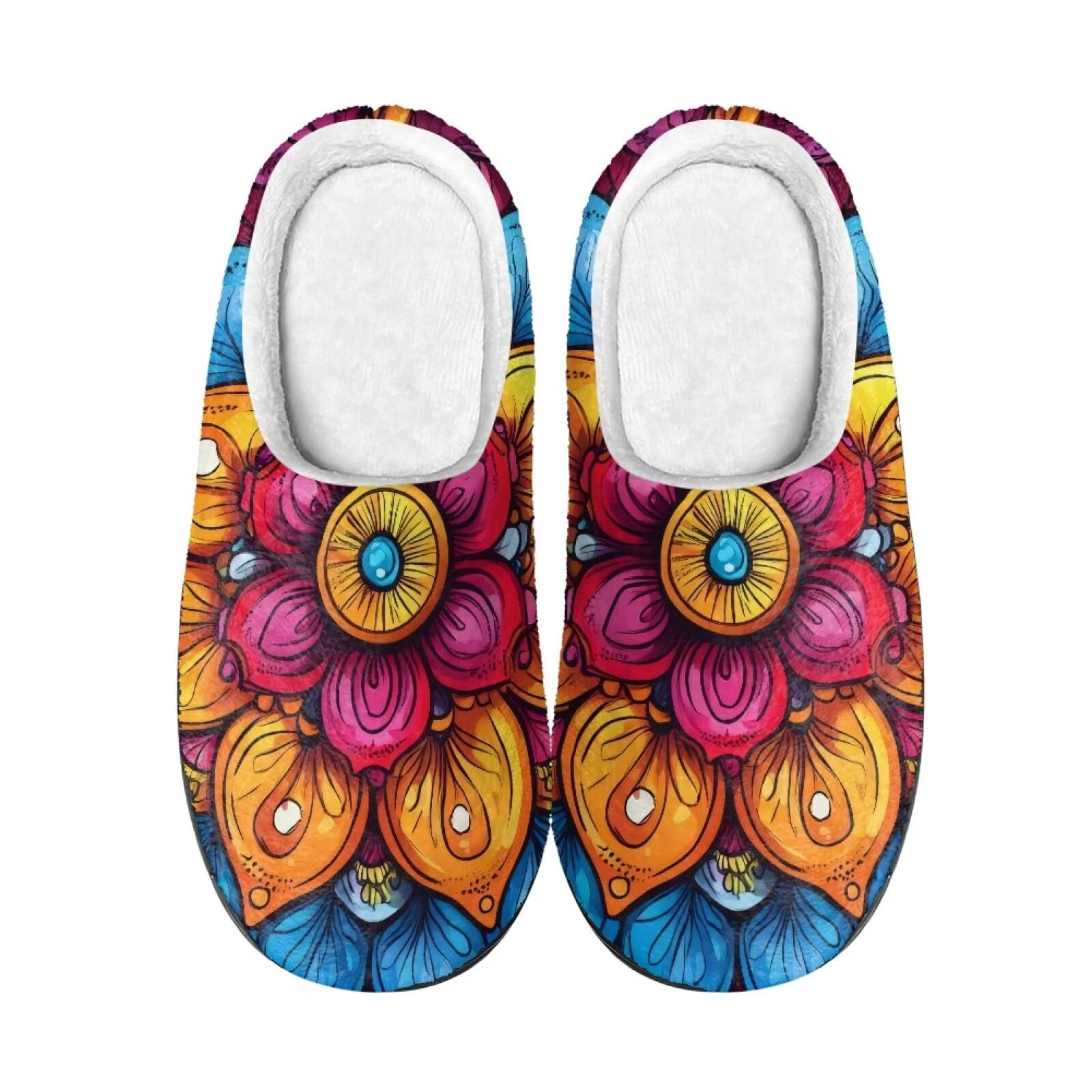 ZCFYGDX Men's Women's Non-slip Slippers, Flannel Warm Soft Cozy Slippers, House Bedroom Indoor/Outdoor Warm Shoes, Size 2-12