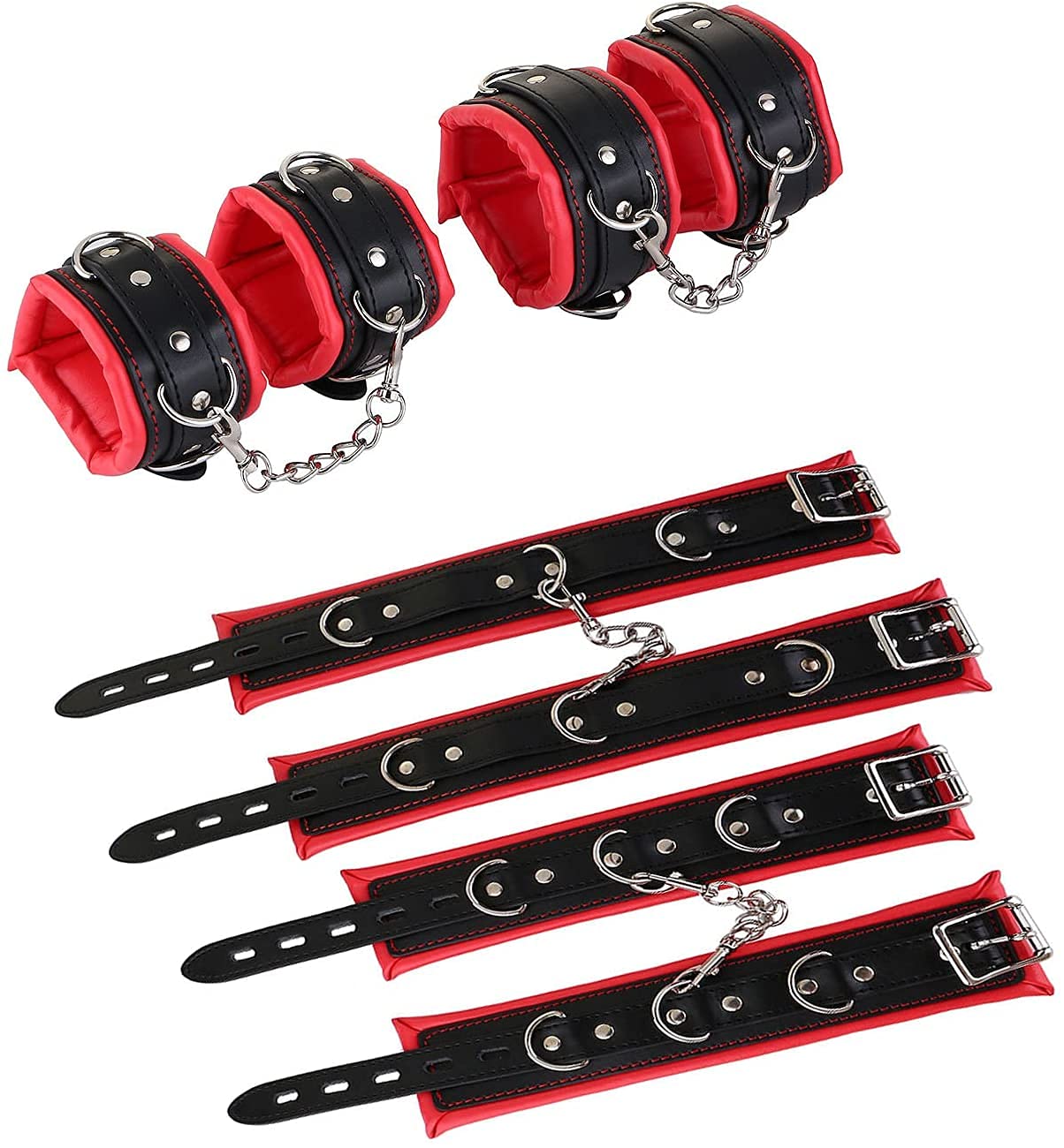 BDSM Menottes de bondage pour mains et pieds avec barre d’écartement réglable