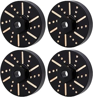 INJORA Brass Extended Wheel Weights Hubs Black Coating Finish Upgrades Parts for 1/24 RC Crawler Axial SCX24 AXI90081,4pcs
