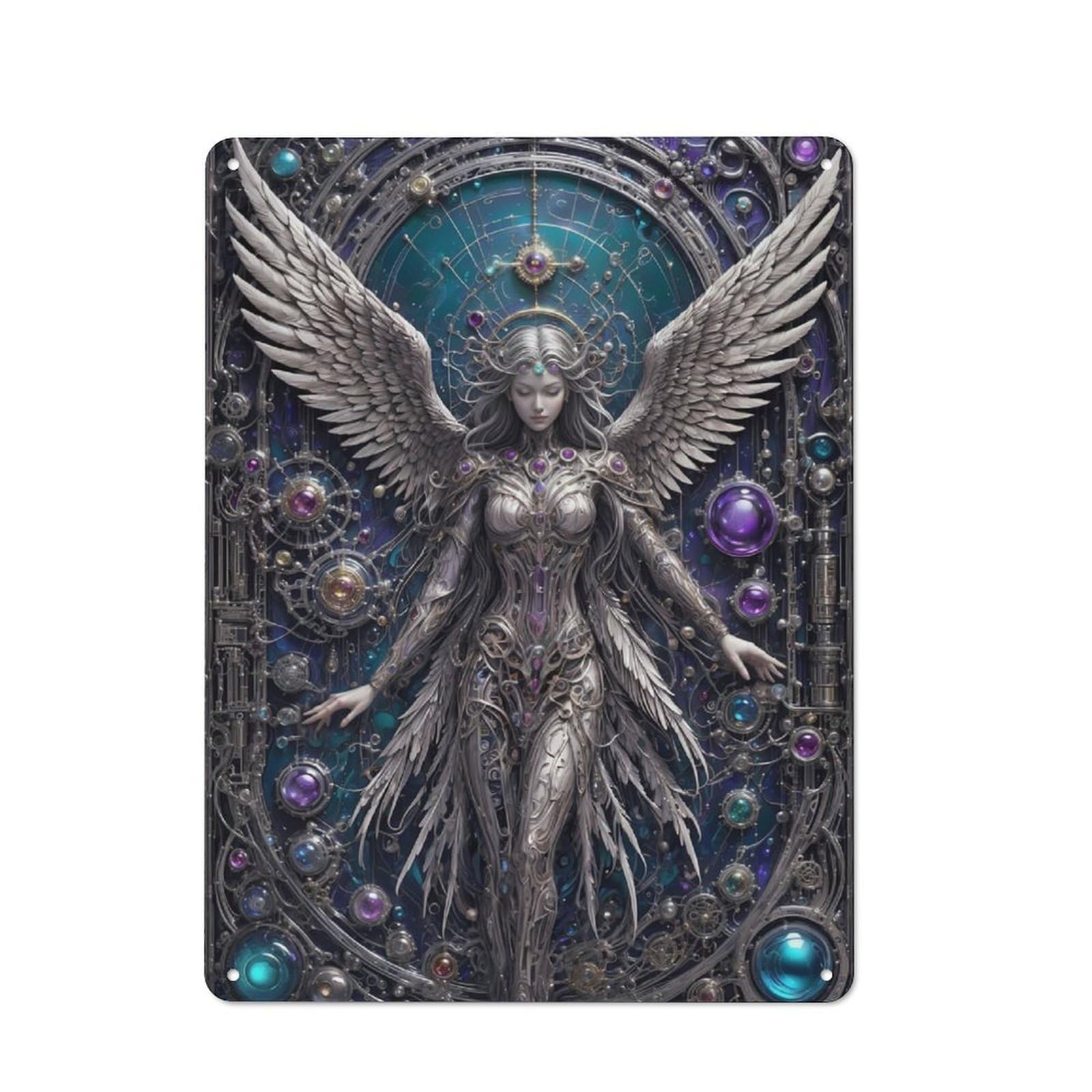 Junmoney Steampunk Angel Chronicles Vintage-Inspired Tin Sign 40X30cm For Garage Or Workshop, For Garage, Workshop And Man Cave Decoration