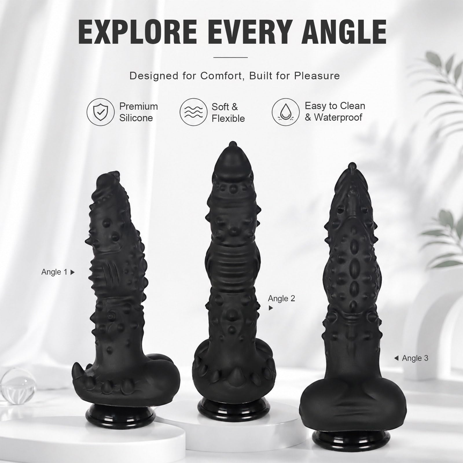 Fantasy Dildo Realistischer Monster Dildos Alien Penis Silikon Analdildo Mit Saugnapf Analspielzeuge G-Punkt Groß Anal Plug Masturbation Extrem Sexspielzeug Für Frauen Männer (Schwarz-XXL)