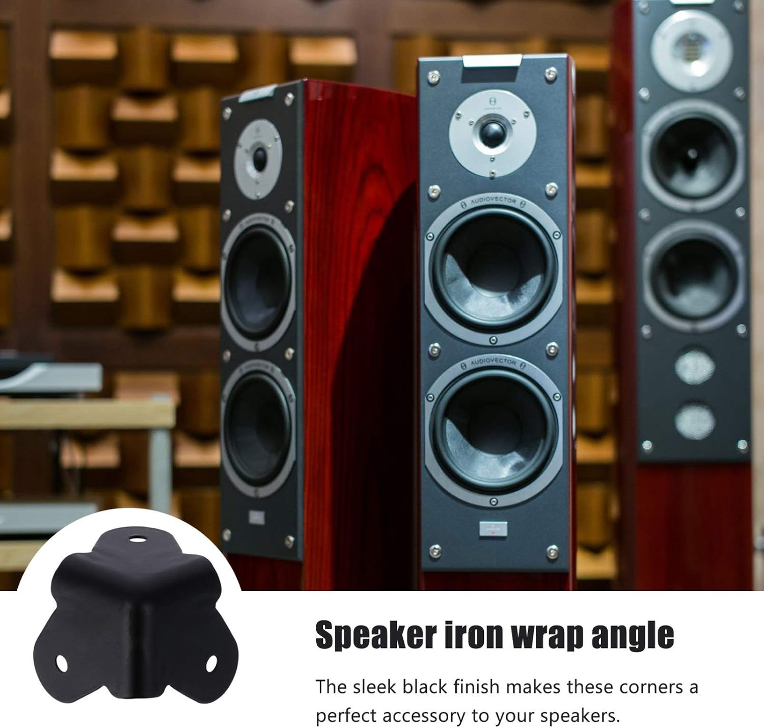 16PCS Angle Corner Furniture Protector Black Iron Speaker Corners Protector for Cabinet Guitar Amplifier Stage Speaker Rounded Metal Guards for Enhanced Protection & Style
