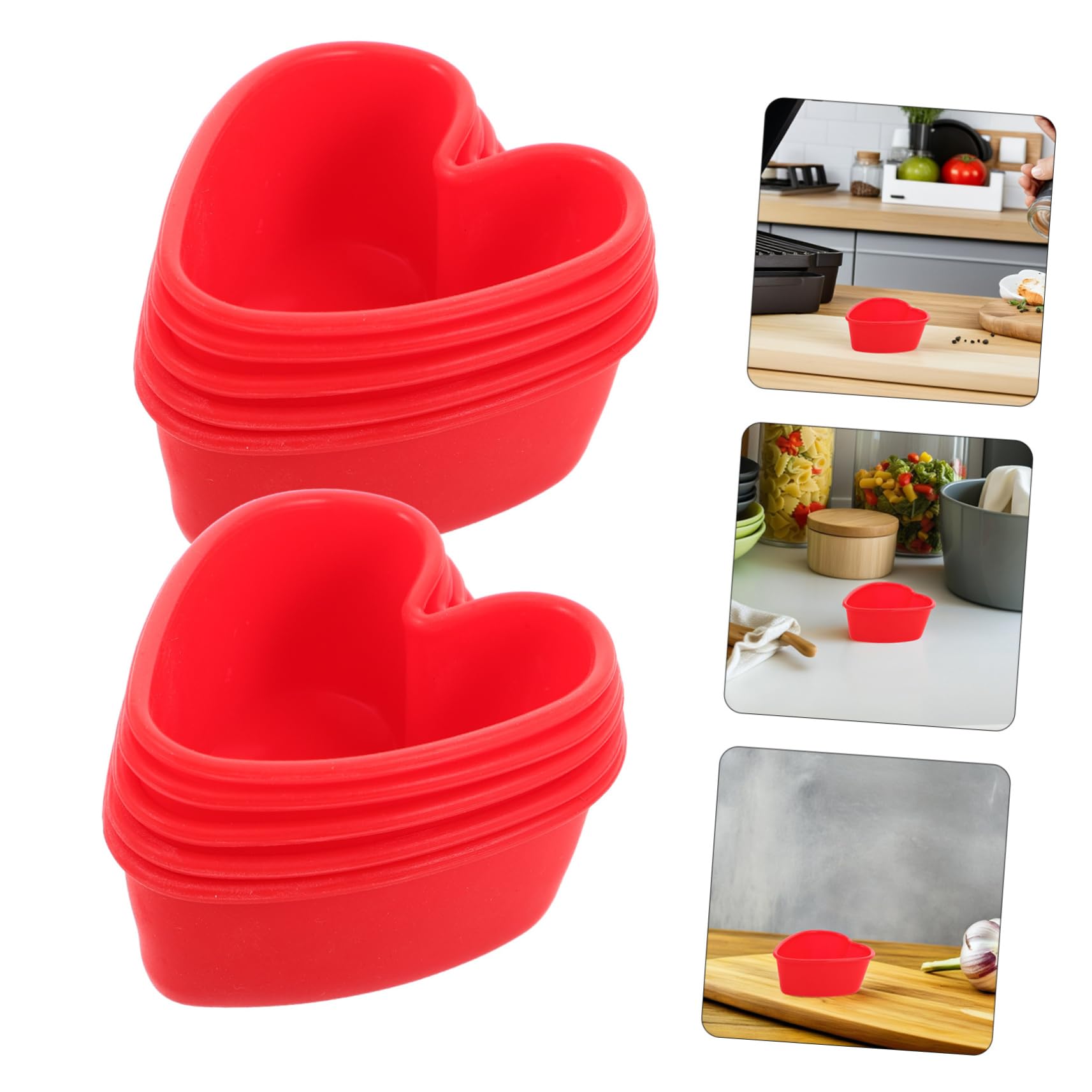 Amosfun 50piezas Molde de Silicona de Corazón Pequeño para Hacer Pasteles Pudines Gelatinas para Celebraciones de San Valentín y Postres de Repostería