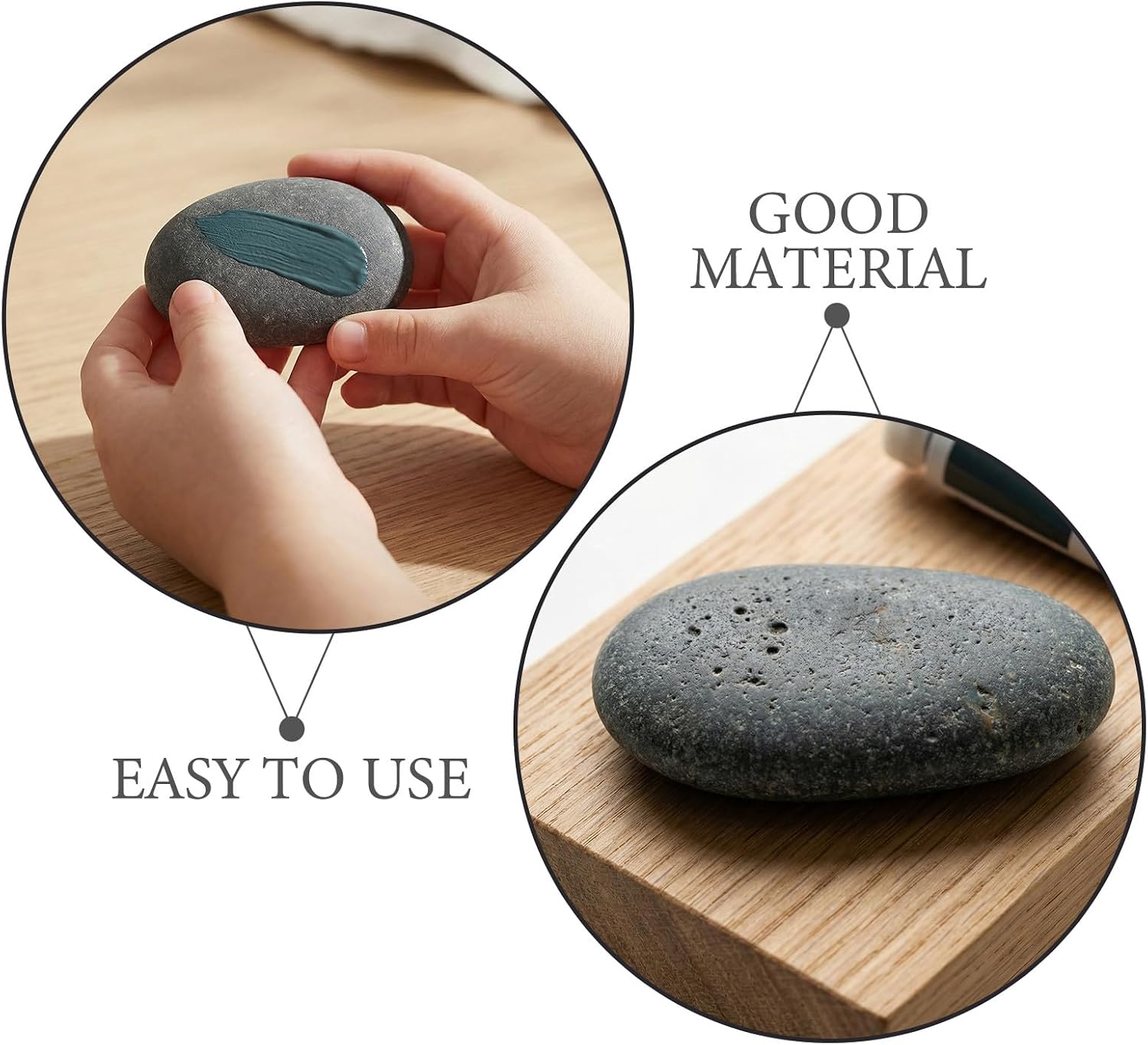 DECHOUS 20pcs River Rocks for Painting, 1. 6-2. 3 Inch Flat Smooth Painting Stone Craft Rock to Paint, Art Projects, School Home Activities