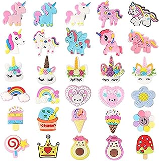 30 PCS Shoe Decoration Charms, Unicorn Shoe Charms PVC Clog Shoe Charms Croc Pin for Girls Women, Cute Designs Shoes Decoration Unicorn Themed Pins for Croc