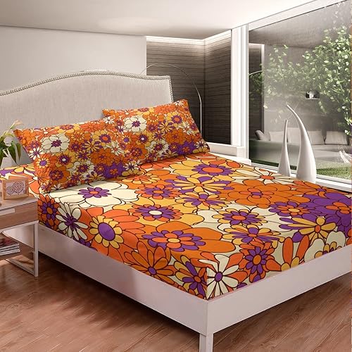 Miniatura 3 de Erosebridal Juego de sábanas bohemias florales para niñas, juego de ropa de cama con diseño de flores hippie y botánicas para adultos, mujeres,