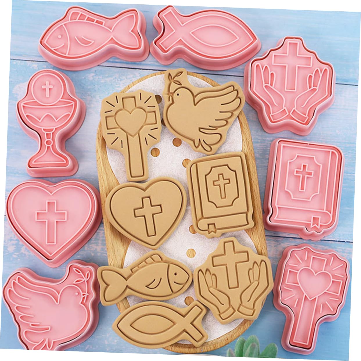 MAGICLULU 5 Ensembles Moule Biscuit Hexagonal Ustensiles De Cuisson Accessoires De Pâtisserie Pour Biscuits Outil De Cuisson De Pâques Fournitures De Pâtisserie Nourriture Pp 8 Pièces * 5