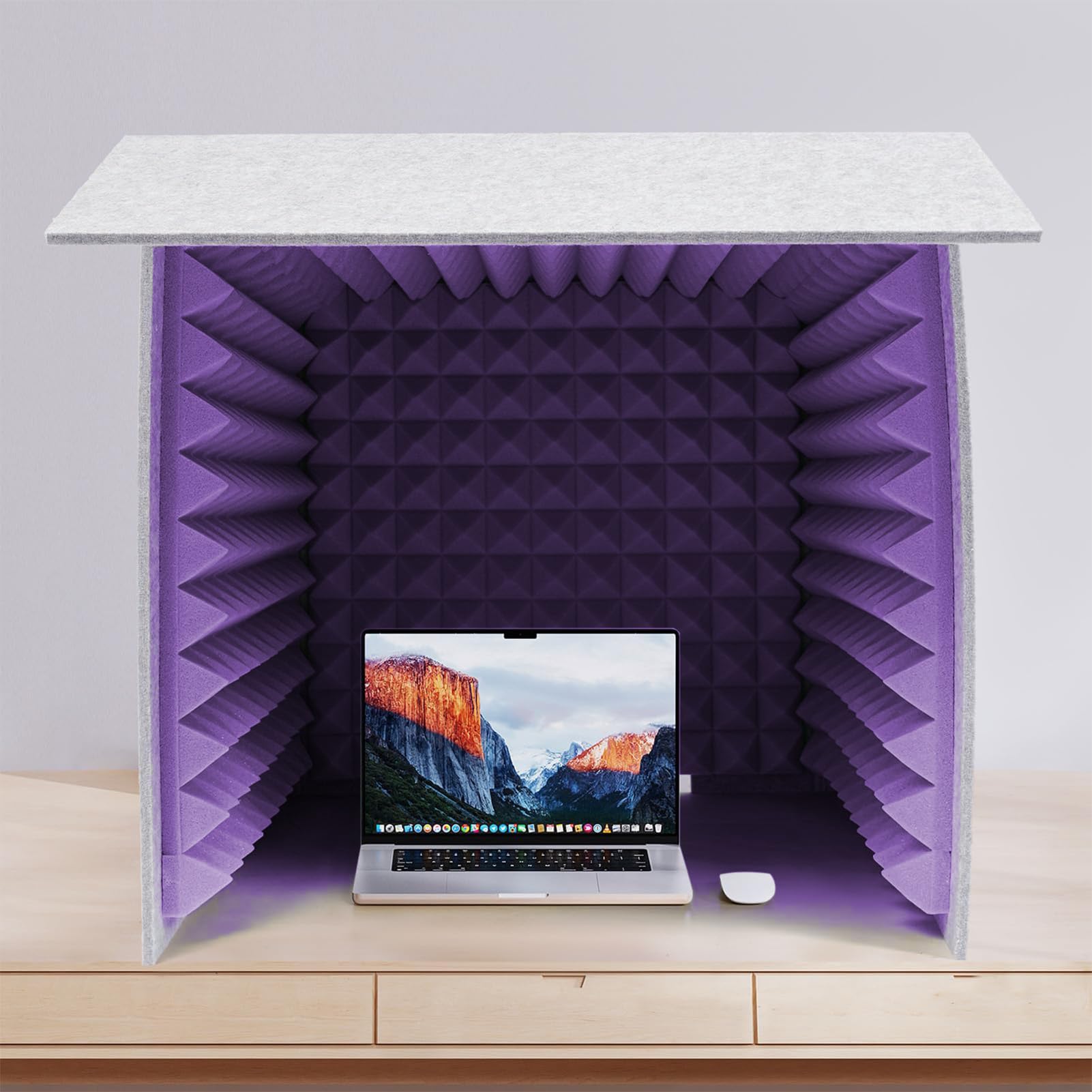 Cabina de aislamiento de sonido, cápsula insonorizada de mesa con escudo de reducción de ruido acústico para grabación