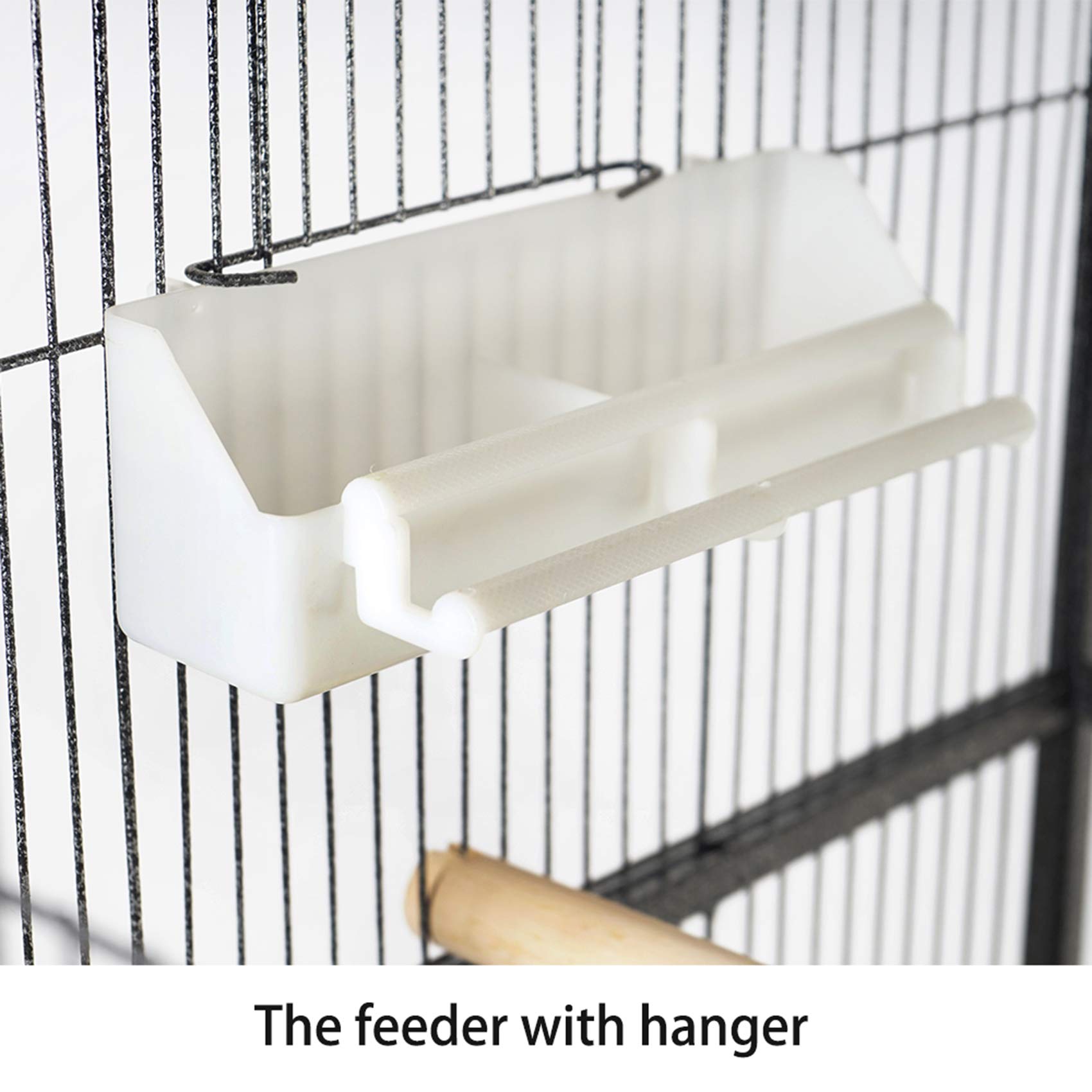 Kavolet Jaula para pájaros de metal, gran capacidad de alimentación multifunción, fácil de limpiar, para pájaros, loros, cacatúas, 52 x 52 x 159 cm