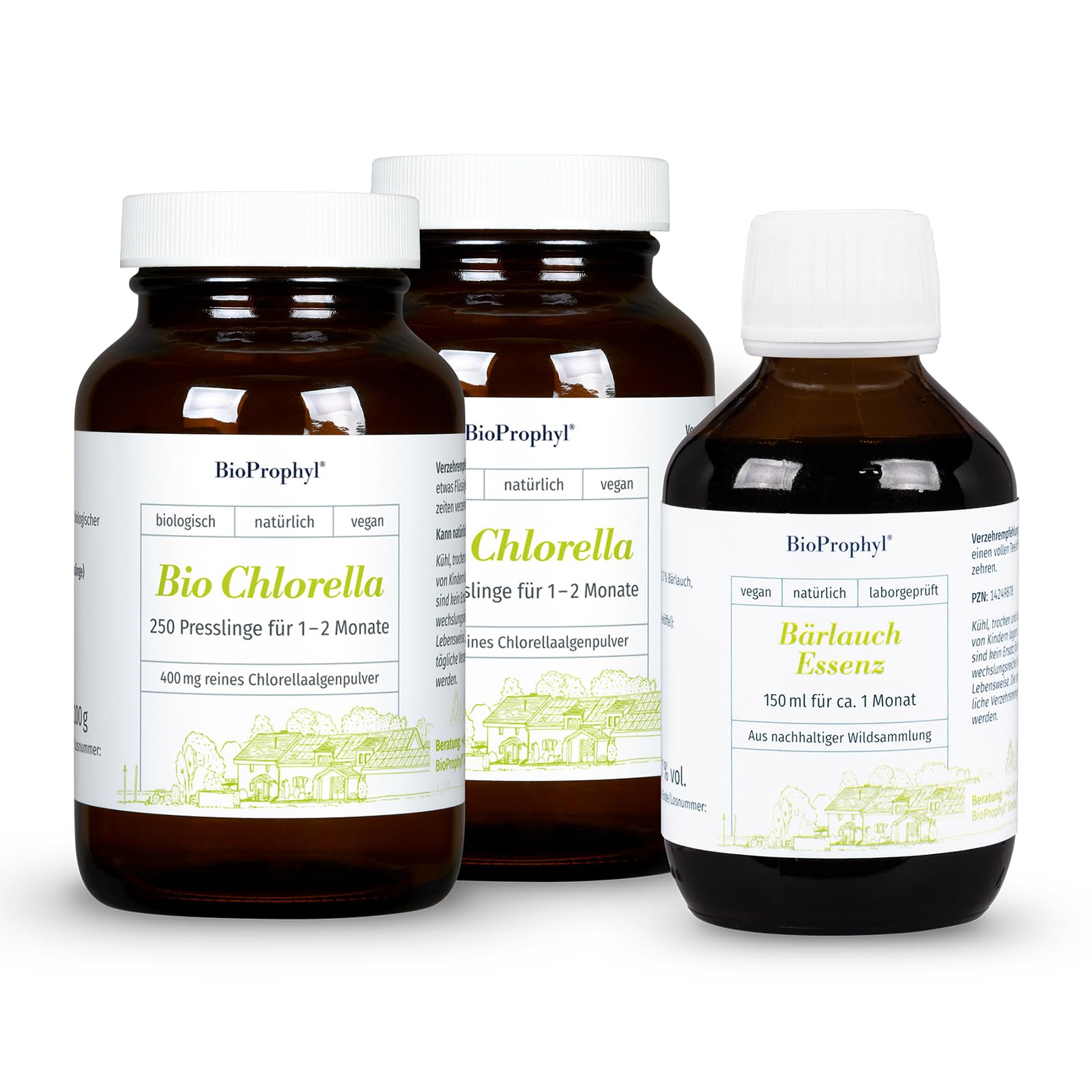 Ausleitung Fortsetzungspaket - 1x BIO Chlorella 500 + 1x Bärlauch-Essenz - rein natürlich ohne Zusätze - für einen Monat zur optimalen Fortsetzung Ihrer Ausleitungskur nach Dr. Klinghardt