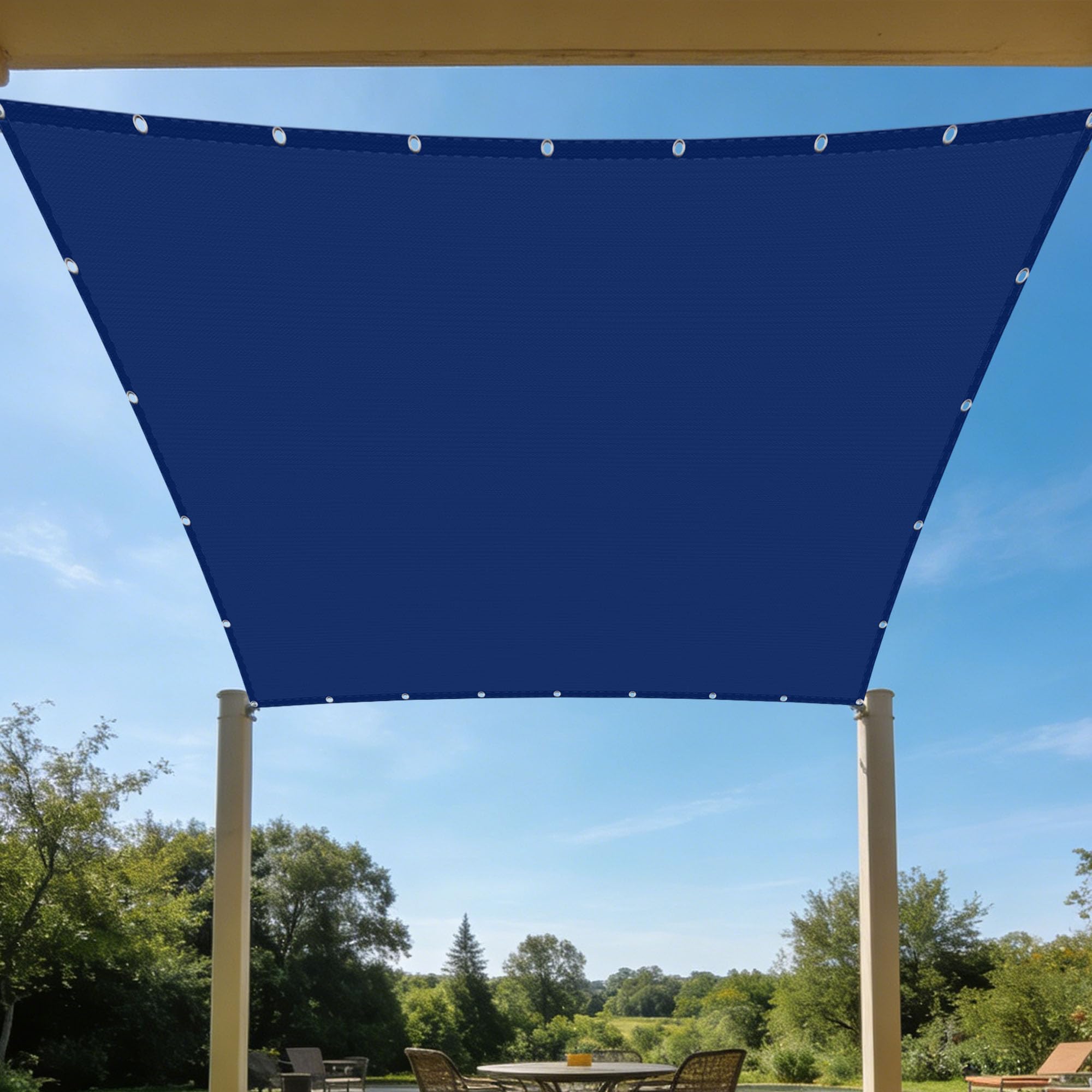 Voile d'ombrage haut de gamme bleu foncé pour terrasse et extérieur