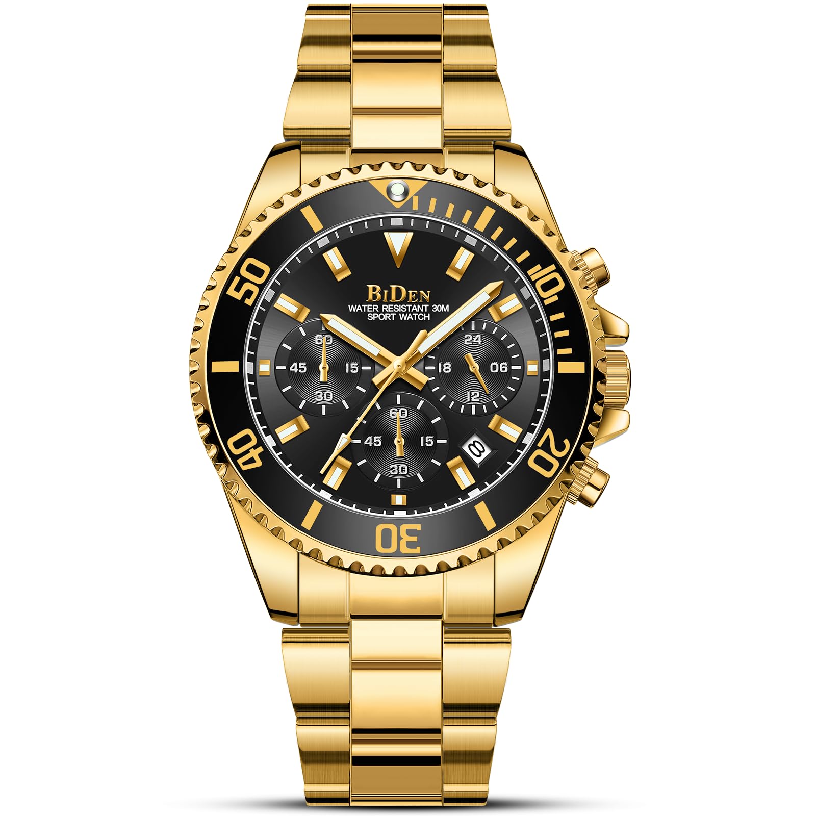 BIDEN Orologio Analogico al Quarzo Uomo con Cinturino in Acciaio Inossidabile BIDEN-0163
