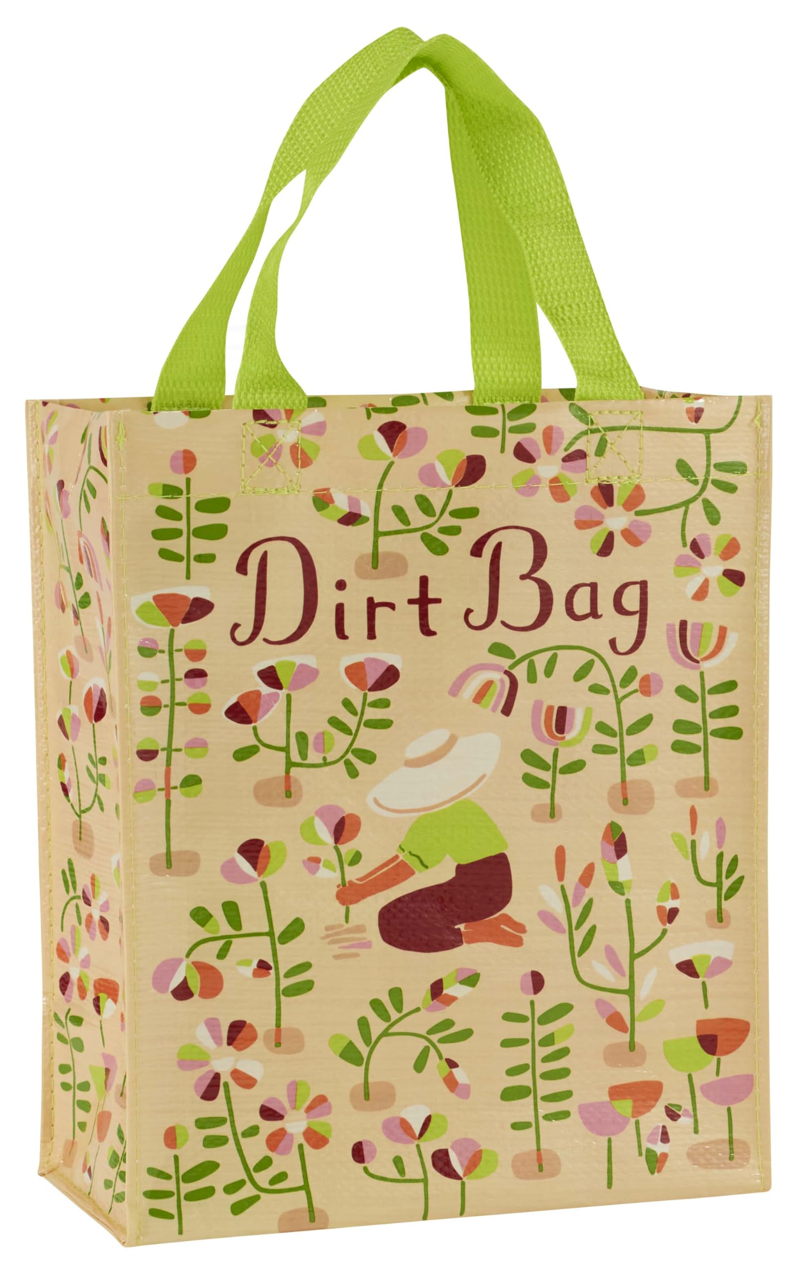Blue Q Handy Totes, Reusable Lunch Tote or Gift Bag, Sturdy and Easy to Clean, 10" h x 8.5" w x 4.5" d, Dirt Bag, 10h x 8.5w x 4.5d inches