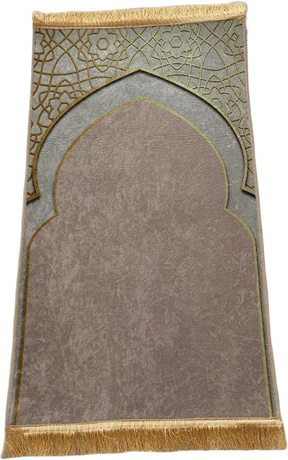 Przenośny dywanik modlitewny, koc do modlitwy, mata modlitewna, miękki islamski muzułmański antypoślizgowy 65 cm x 110 poliester wykwintny(Bruin)