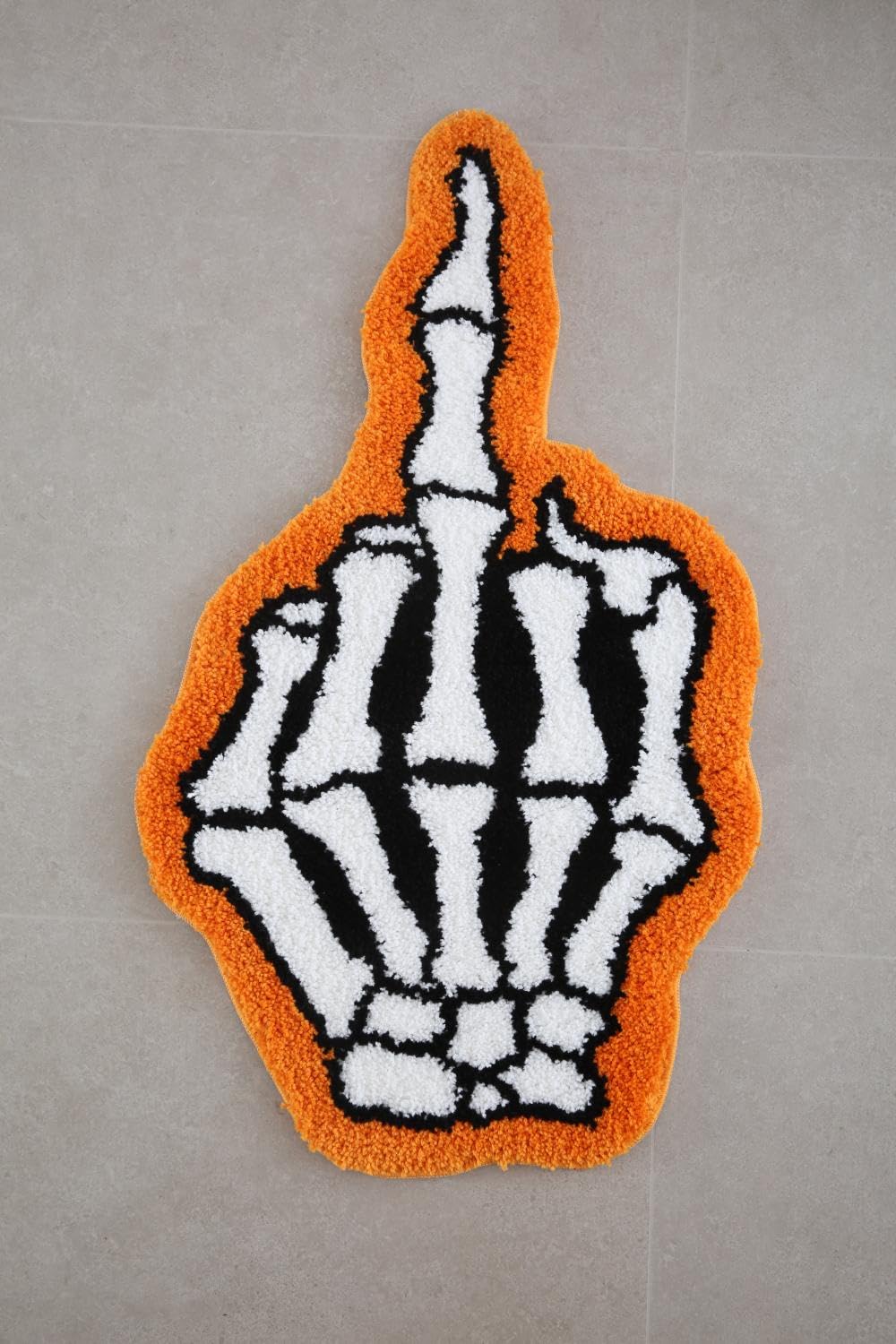 Soft Funny Decoration Bath Rug for Kids Non Slip Absorbent Bath Mat Machine Washable Shaggy Kids Bedroom Decor Bathroom Door Mat (Orange)