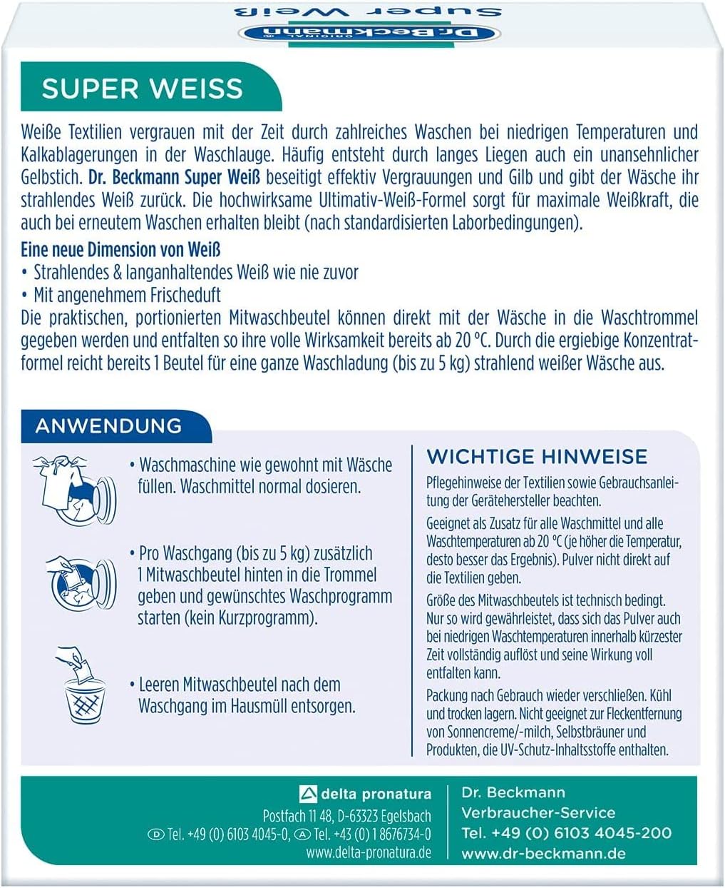 Dr. Beckmann Super WeiÃŸ + Fleckentferner 2 x 40 g
