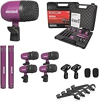 Vista 19 de 5 CORE Kit de micrófono de batería de 7 piezas, micrófonos de batería de metal, Tom/Snare y Cymbals Profesional con cable, incluye soporte