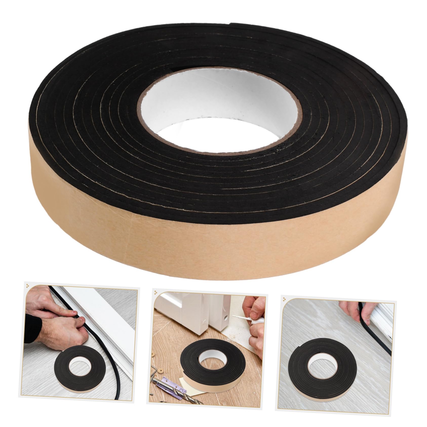 Ruban Adhésif Coupe-froid Porte 4 Mm Mousse Eva Noire Étanchéité Isolation Phonique Bande Autocollante Résistante Intempéries