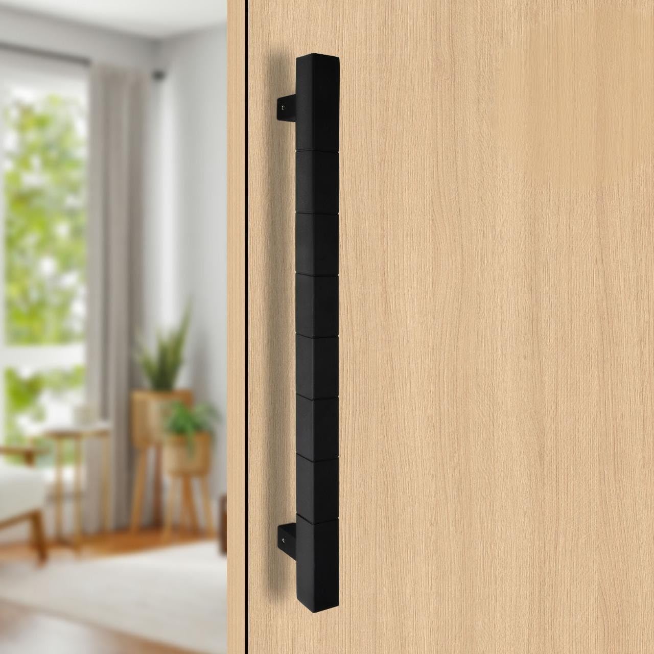 ALDEN 18 Inch Stainless Steel Door Handle/Handle for Glass and Wooden Door/Pull and Push Door Handle for Home/Office/Hotels (Black)(Pack of 1)