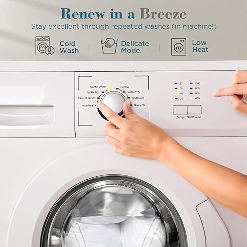 Miniatura 7 de viewstar - Juego de 2 almohadas para la cama de tamaño estándar almohada de relleno alternativo con calidad de hotel de lujo para personas a las que