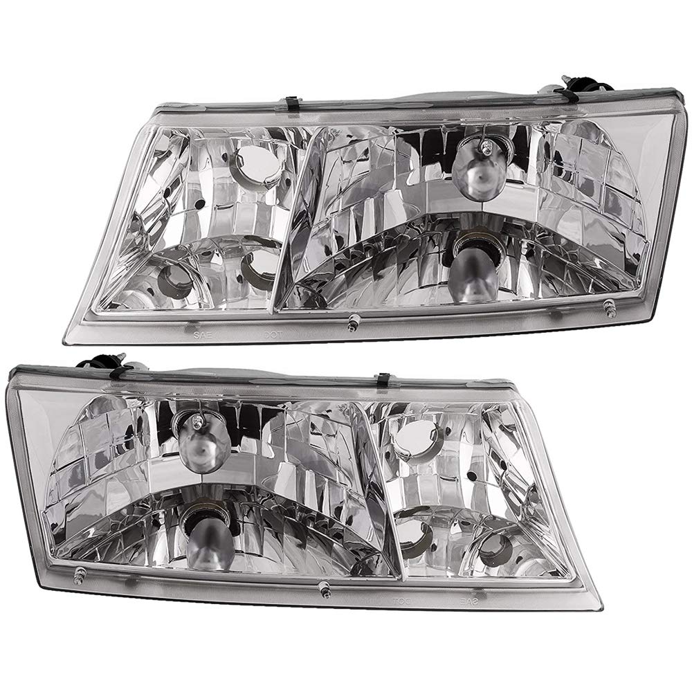 EPIC LIGHTING Headlights Lens and Housing Assembly Replacement for Mercury 98-02 Grand Marquis CS LS Sedan [ FO2502149 YW3Z13008CB FO2503149 YW3Z13008BB ] Pair