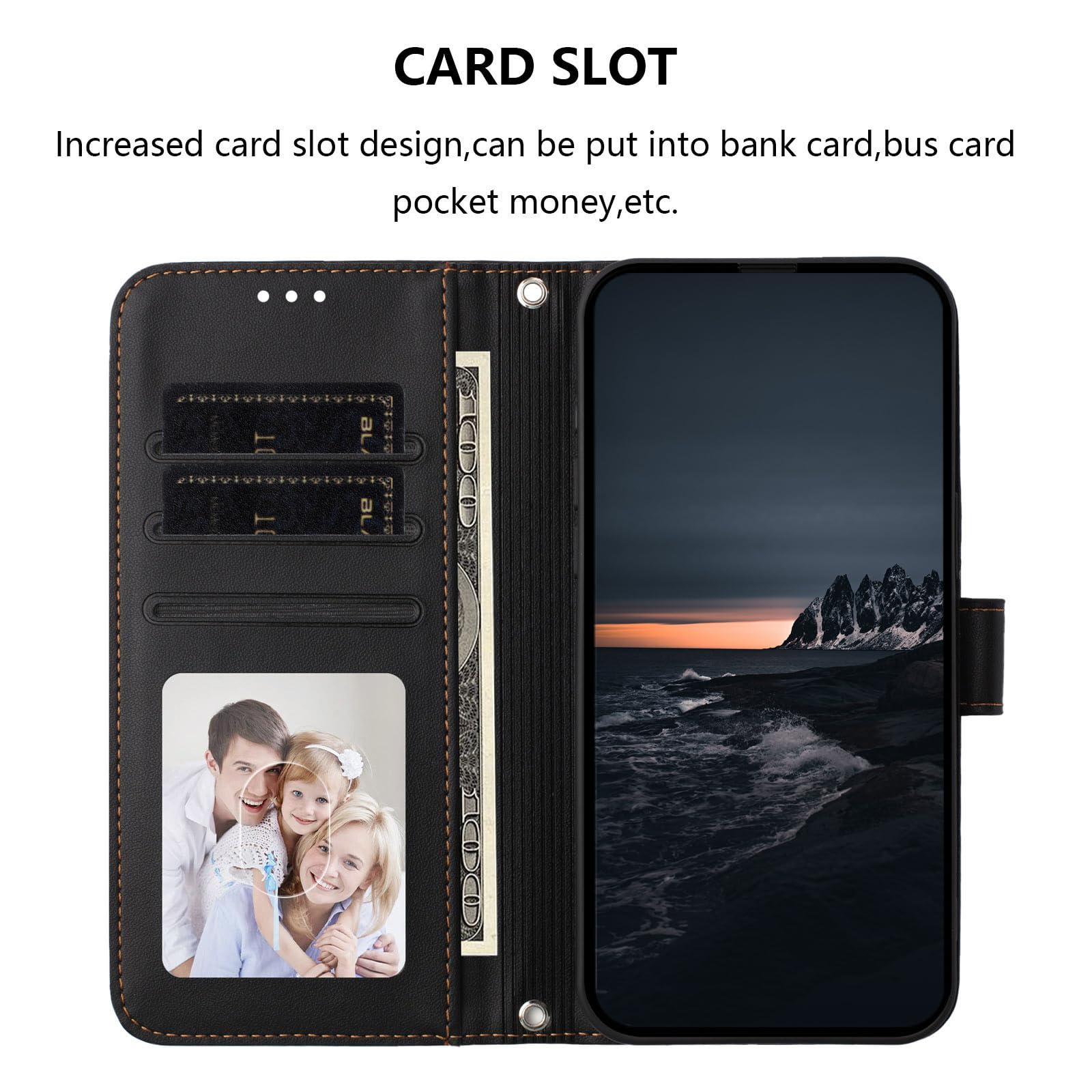 Xinyunew Cover Per Galaxy A51 Con Custodia Wallet 360° E Pellicola Vetro Temperato - Pelle Premium, Portafoglio, Nero - 2